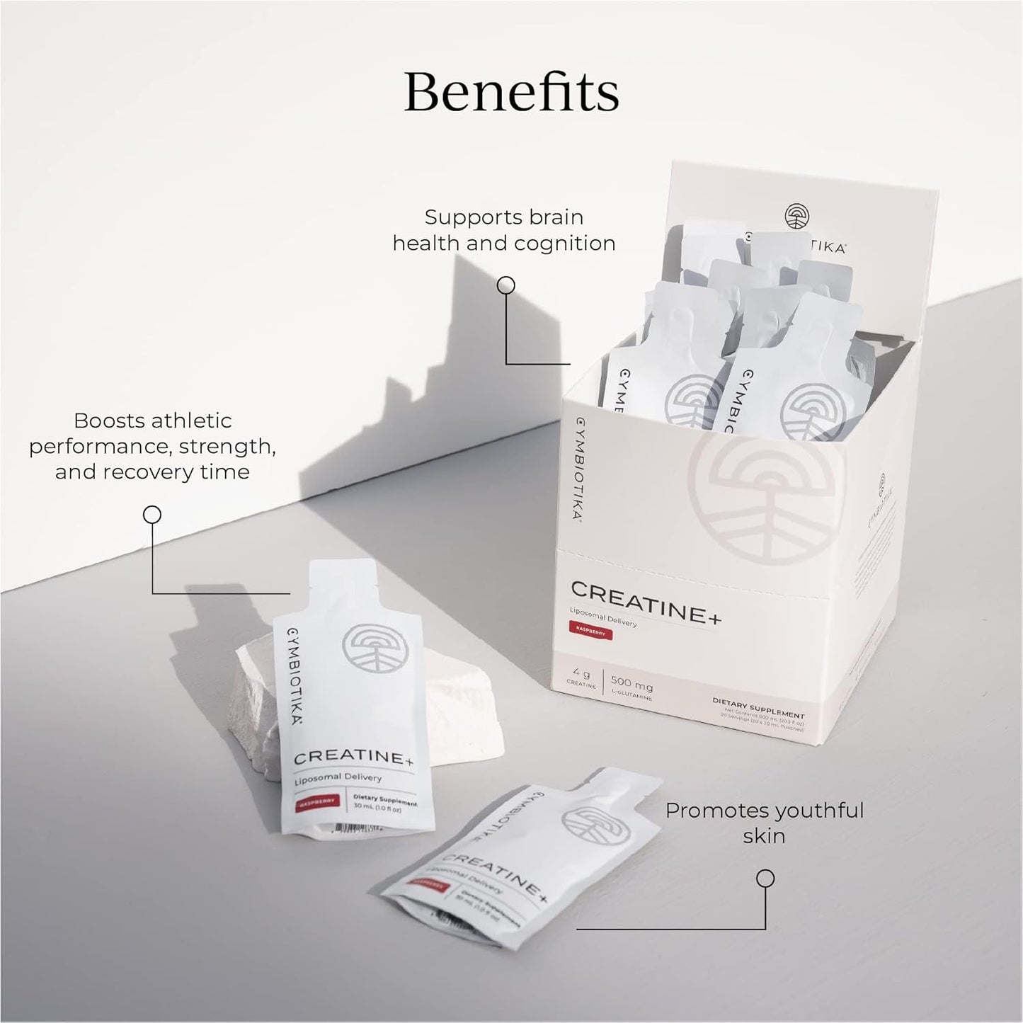 Bundle: CYMBIOTIKA Liposomal Mushroom Supplement with Creatine+ for Energy, Recovery, & Muscle Mass - Lion's Mane, Turkey Tail, B-Vitamins, Cordyceps, & Reishi Mushrooms