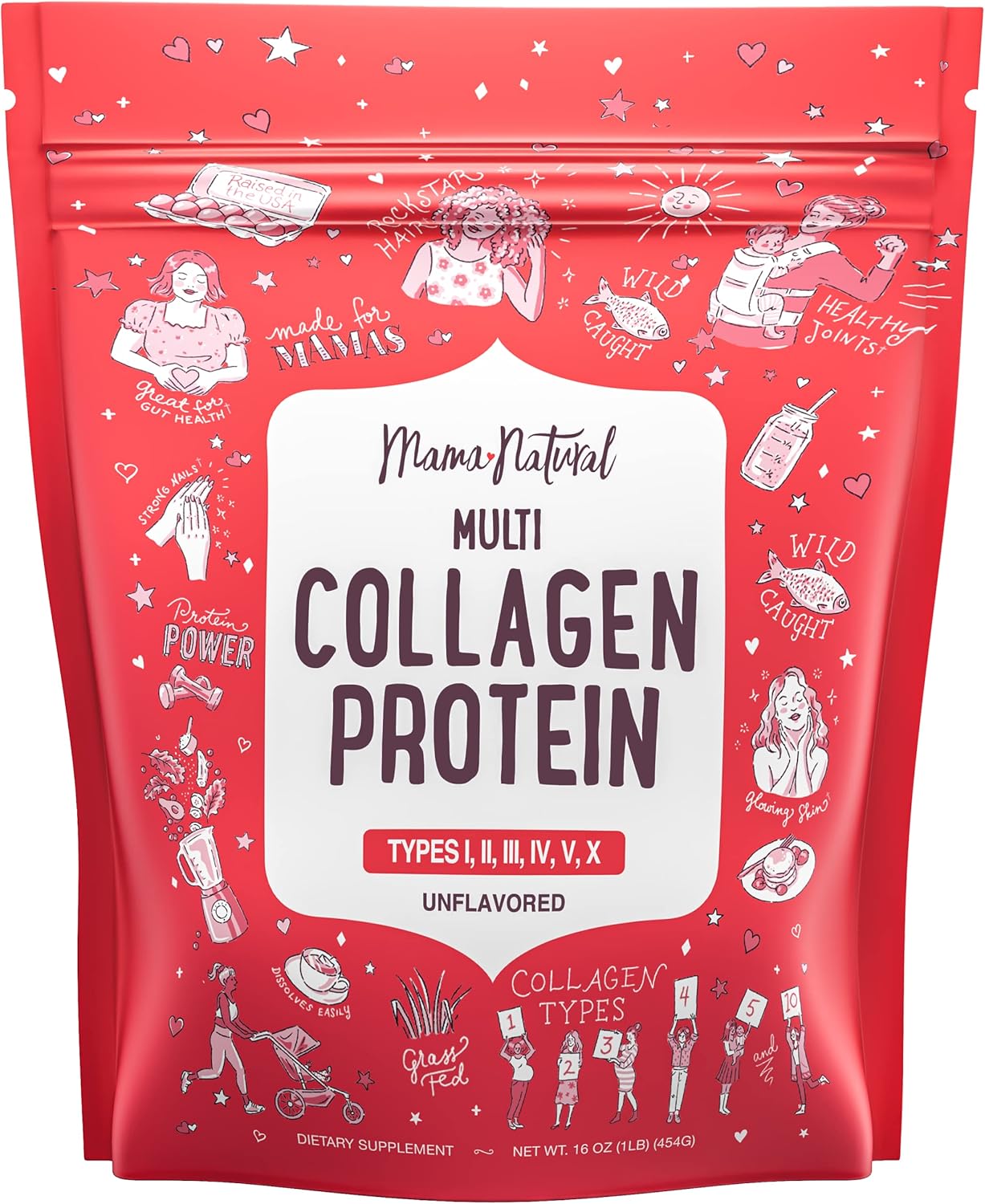 Bundle Deal: Buy 3 Multi Collagen Protein, Get 1 Hair Vitamin Free - Hair Growth & Skin Health Support for Women - Organic Ingredients
