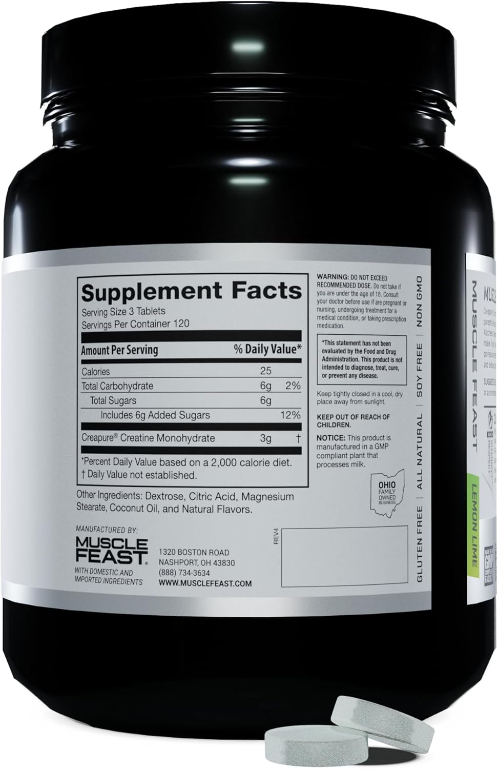 Bundle Deal: Muscle Feast Whey Isolate Chocolate Protein + Creatine Candy Lemon Lime (5lb + 360) | Premium Vegetarian Supplements