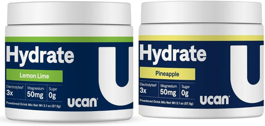 Bundle Deal: UCAN Hydrate Lemon Lime & Pineapple Jars for Running, Cycling, Crossfit | Sugar-Free, Vegan, Keto Energy Supplement