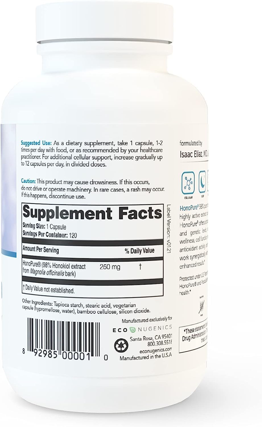 Bundle: EcoNugenics Cellular Health & Immune Support - Magnolia Bark & Modified Citrus Pectin, 390 Capsules