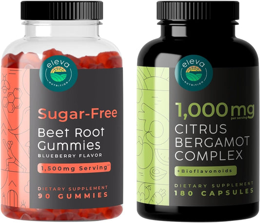 Bundle: Eleva Nutrition Sugar-Free Beet Root Gummies with Citrus Bergamot Complex and Bioflavonoids