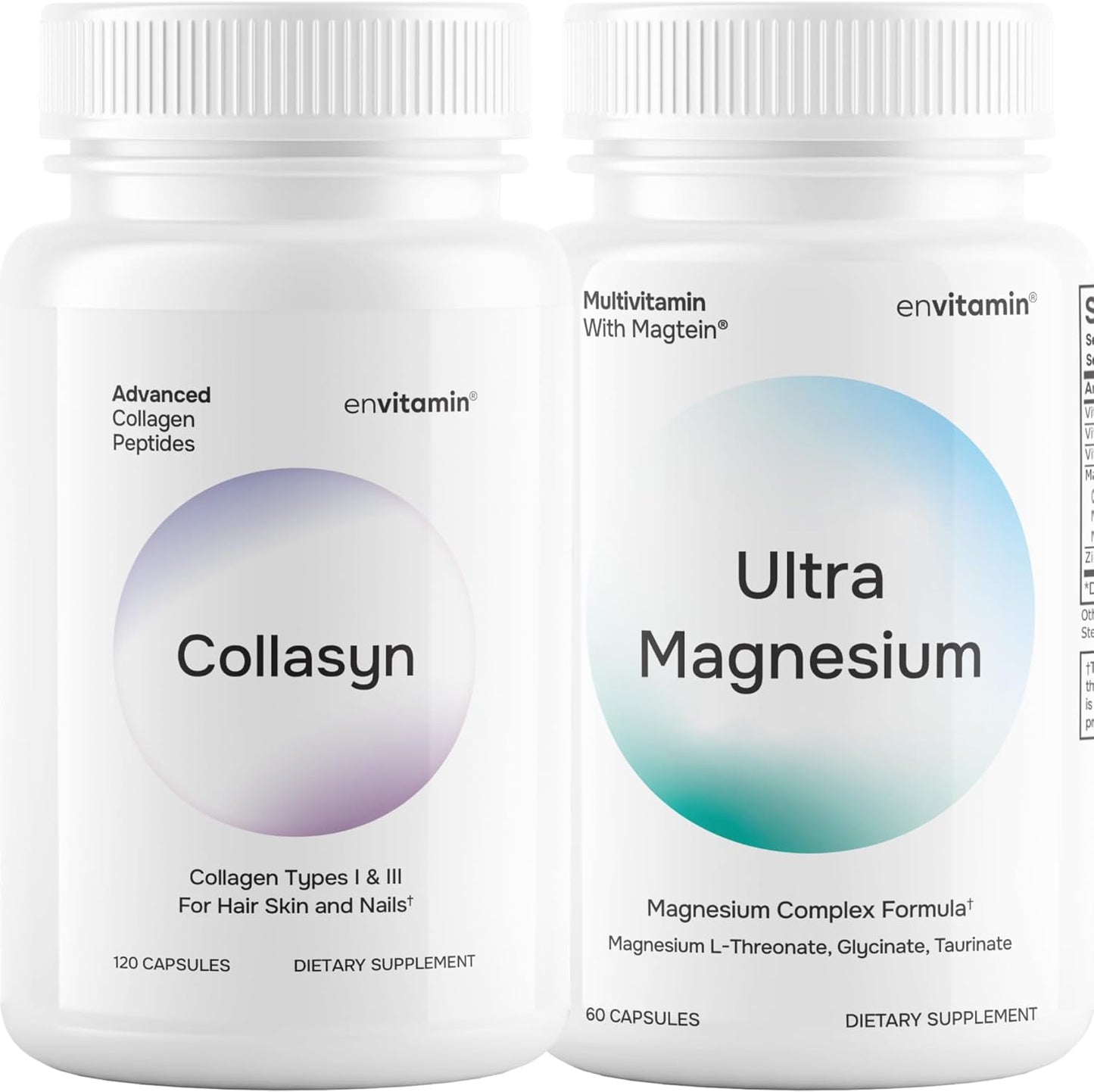 Bundle: envitamin Collasyn & Magnesium Multivitamin - 2 Pack for Optimal Health and Wellness