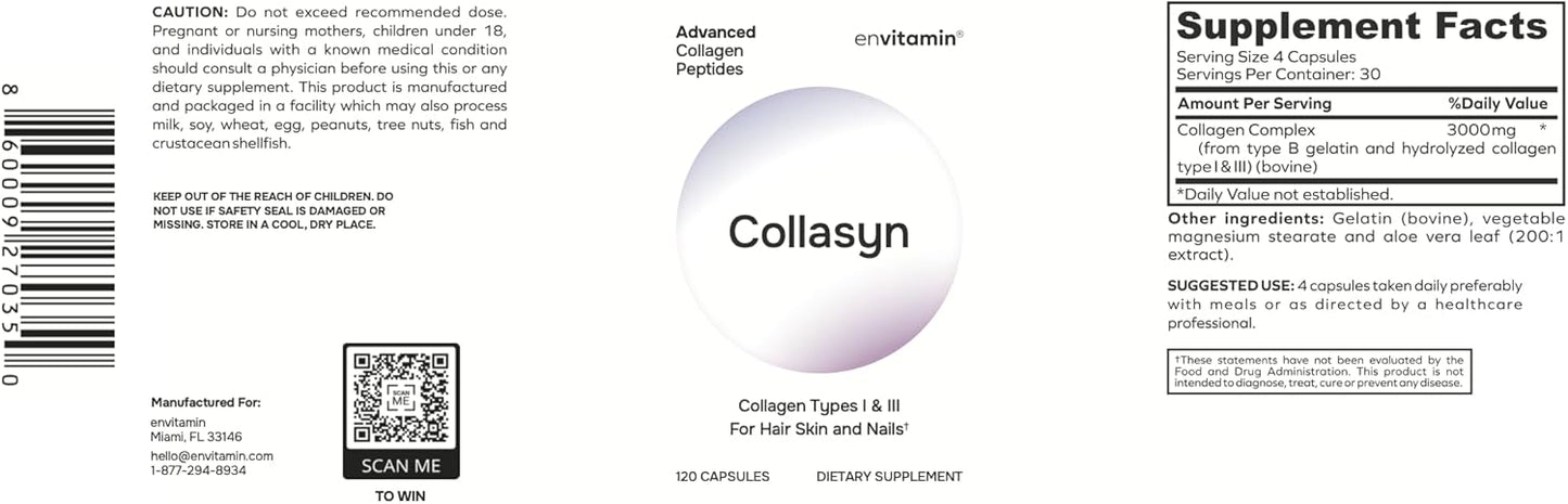 Bundle: envitamin Collasyn & Magnesium Multivitamin - 2 Pack for Optimal Health and Wellness