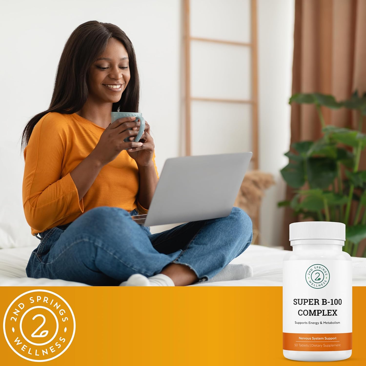 Bundle for Optimal Living: 2nd Springs B-100 Complex & Adaptogen Complex - Boost Energy, Calm Relief, Emotional Well-Being