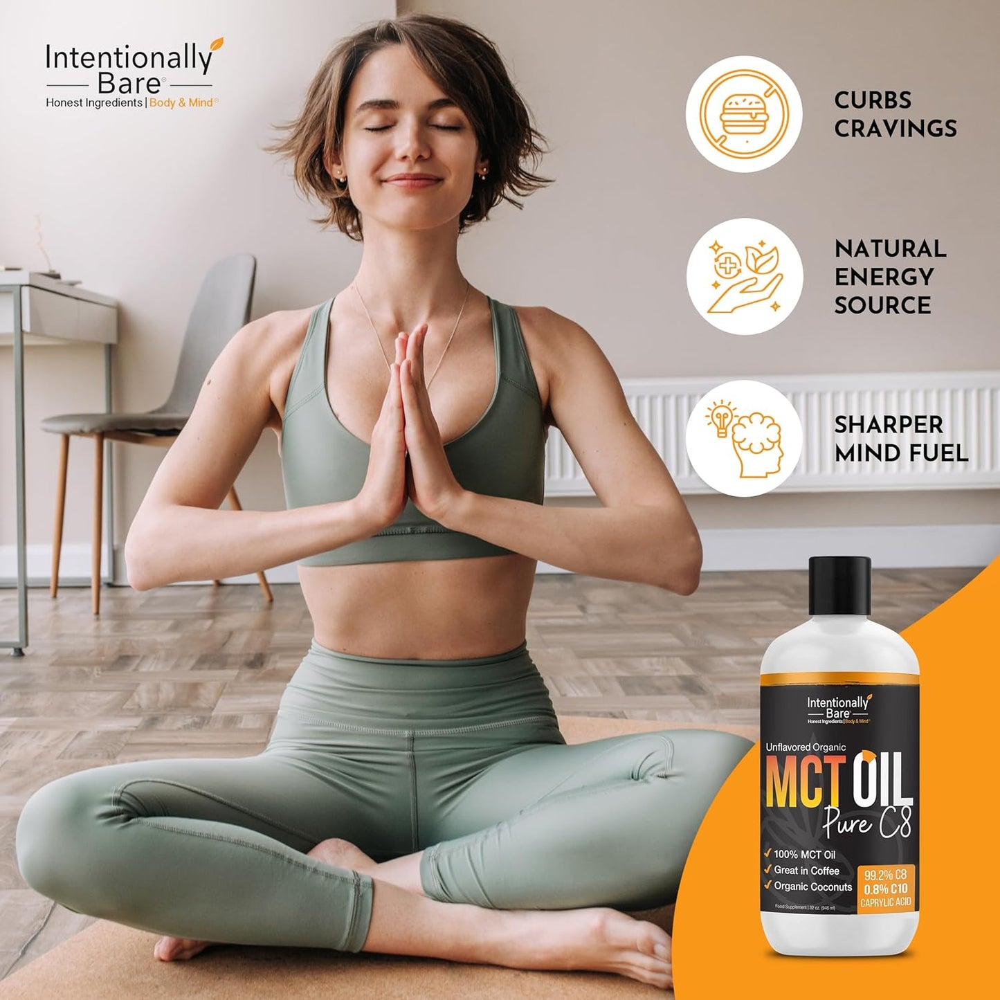 Bundle: Intentionally Bare MCT Oil Capsules and Pure C8 MCT Oil for Enhanced Performance and Energy Boost