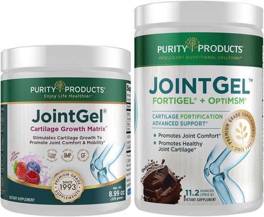 Bundle: JointGel Berry and Super Chocolate Powder with Bioactive Collagen Peptides and MSM for Joint Function and Flexibility