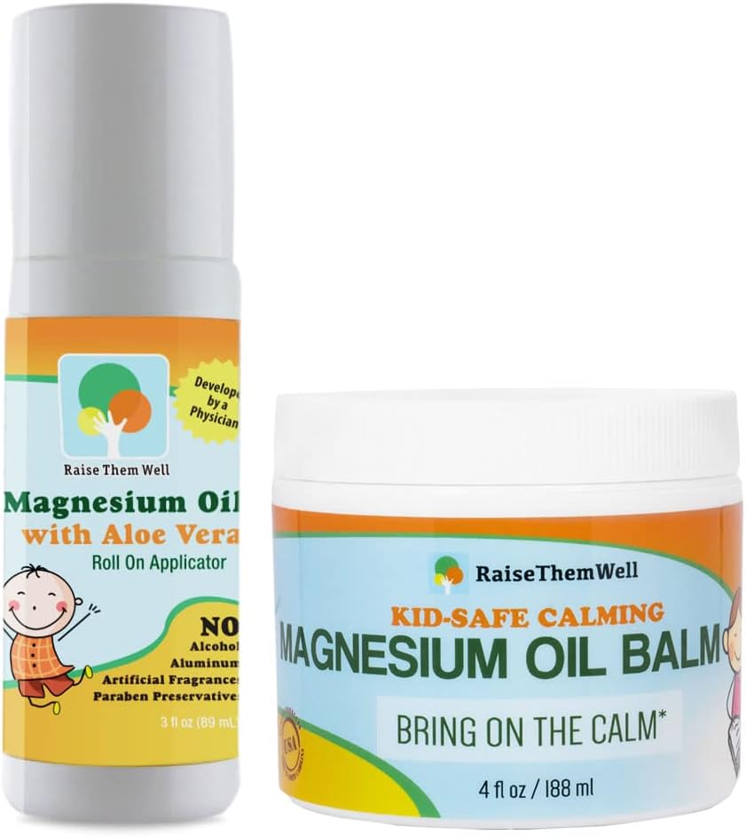 Bundle: Kid Safe Magnesium Oil Balm & Roller for Natural Relief
