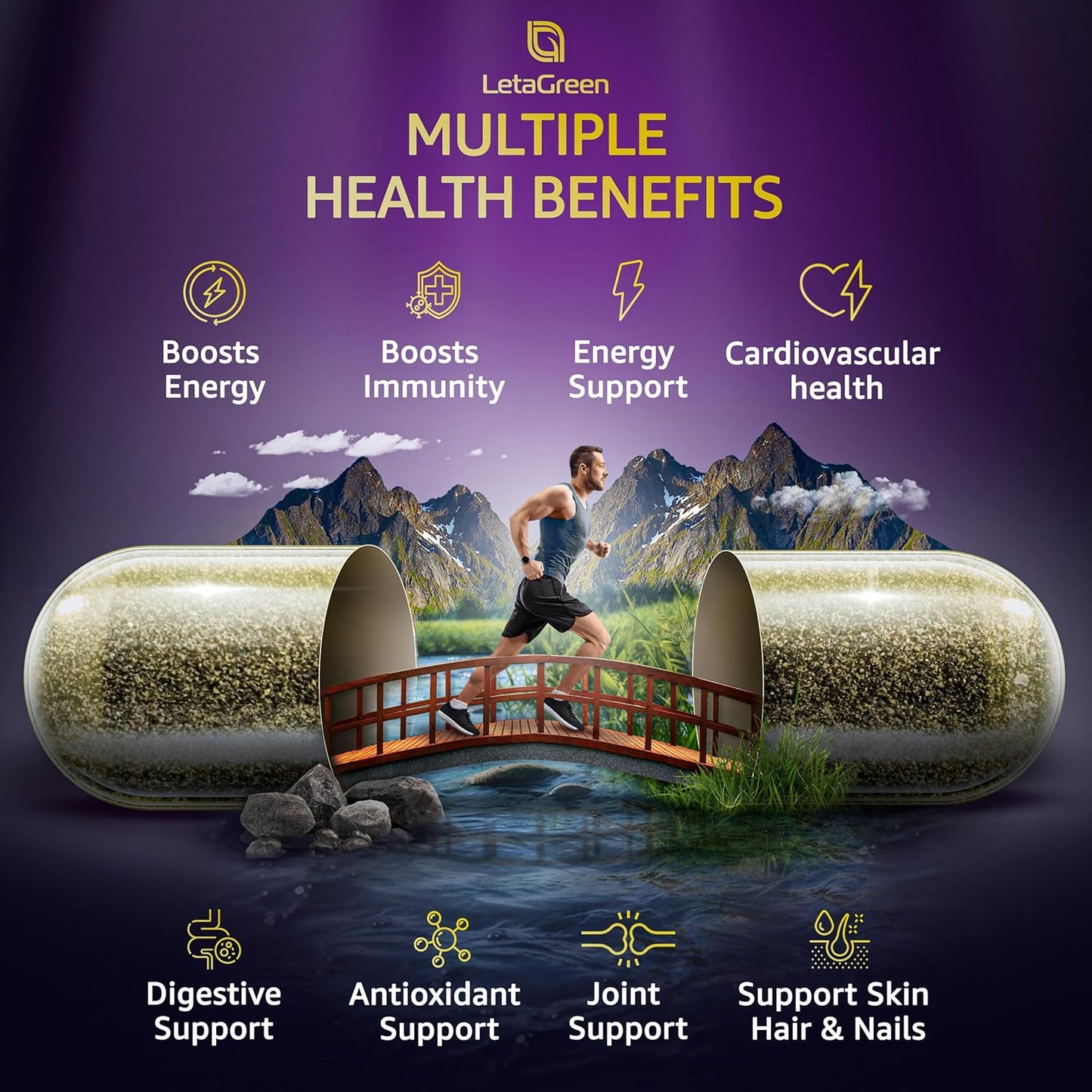 Bundle: LetaGreen Sea Moss Gummies + Capsules - 60 Gummies + 120 Capsules, Immune Support with Vitamins and Minerals