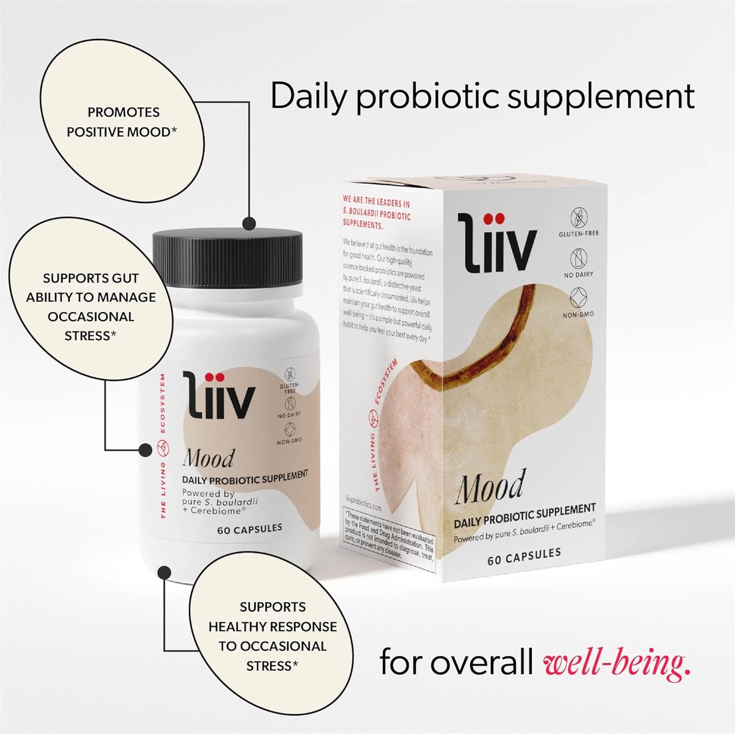 Bundle: LiiV Mood Boosting Probiotic & Premium Everyday Probiotics for Whole Body Wellness, Digestive & Immune Support