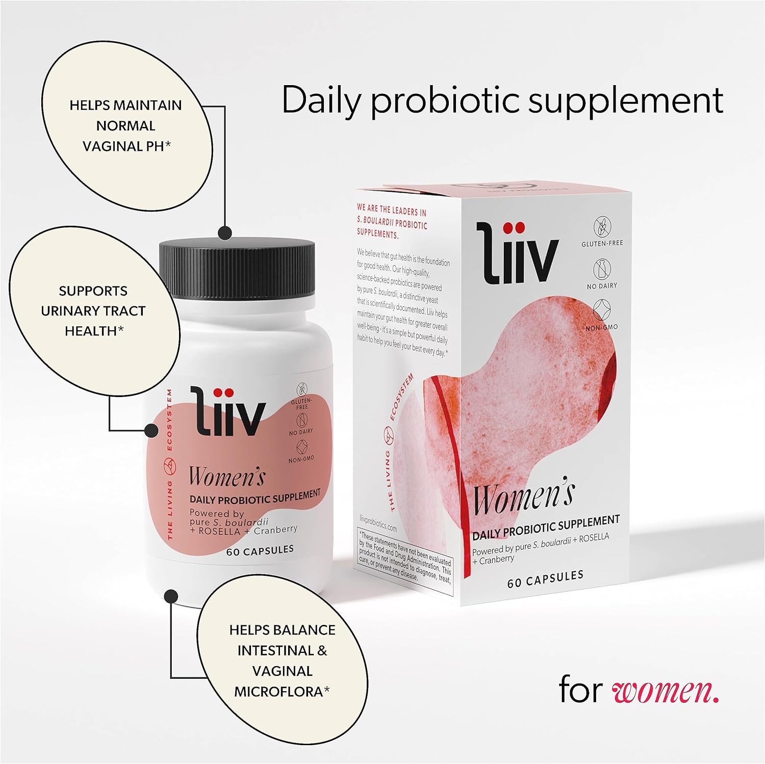 Bundle: LiiV Mood Boosting Probiotic & Premium Women's Probiotic for Digestive Health, Vaginal pH Balance & UT Support