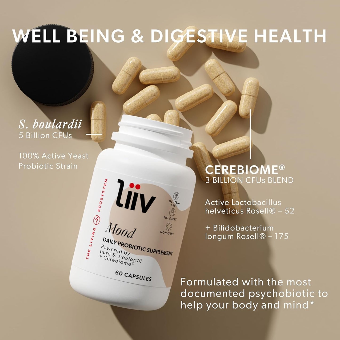 Bundle: LiiV Mood Boosting Probiotic & Premium Women's Probiotic for Digestive Health, Vaginal pH Balance & UT Support