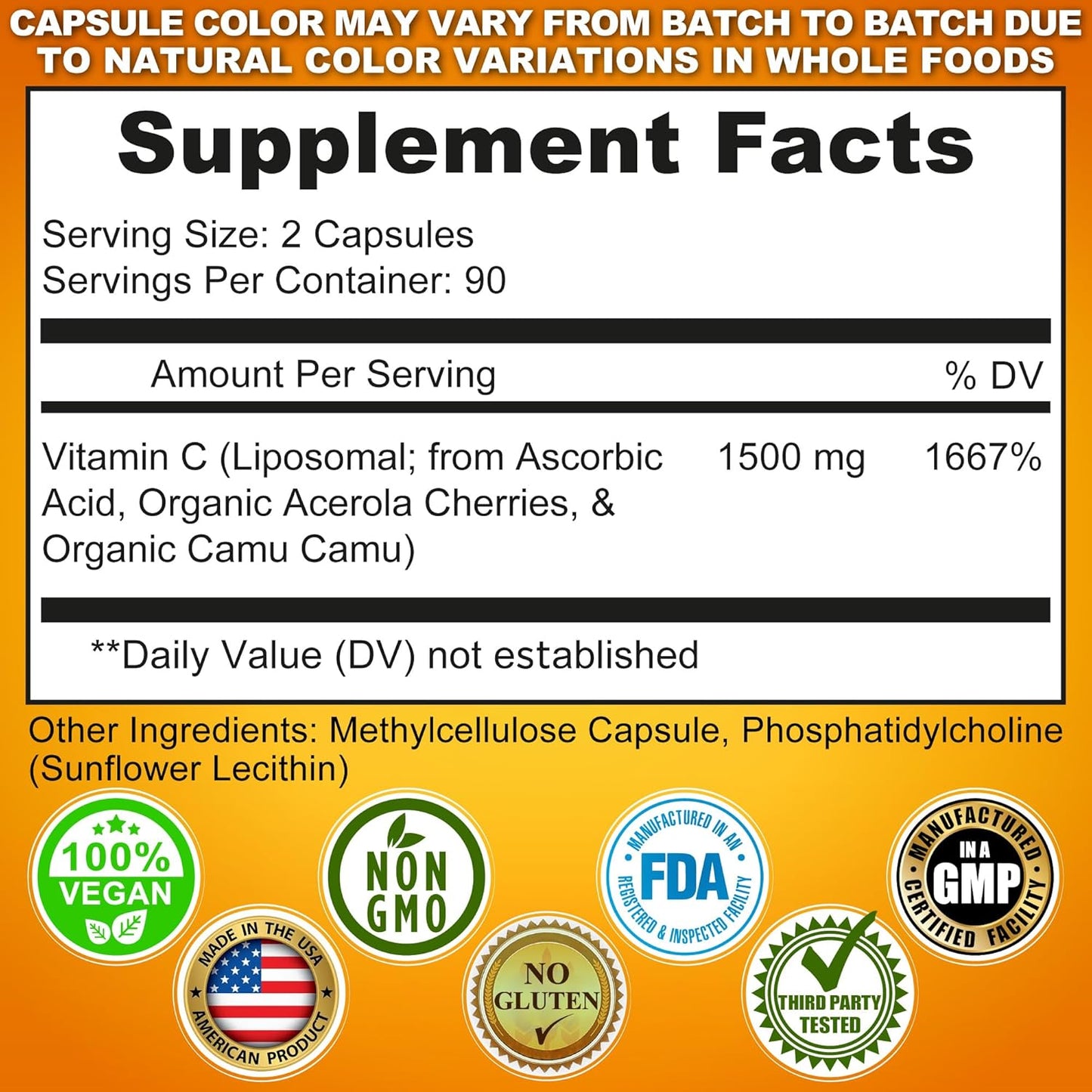 Bundle: Liposomal Vitamin C Capsules 1500mg + Women's Daily Multivitamin with Iron for Optimal Health