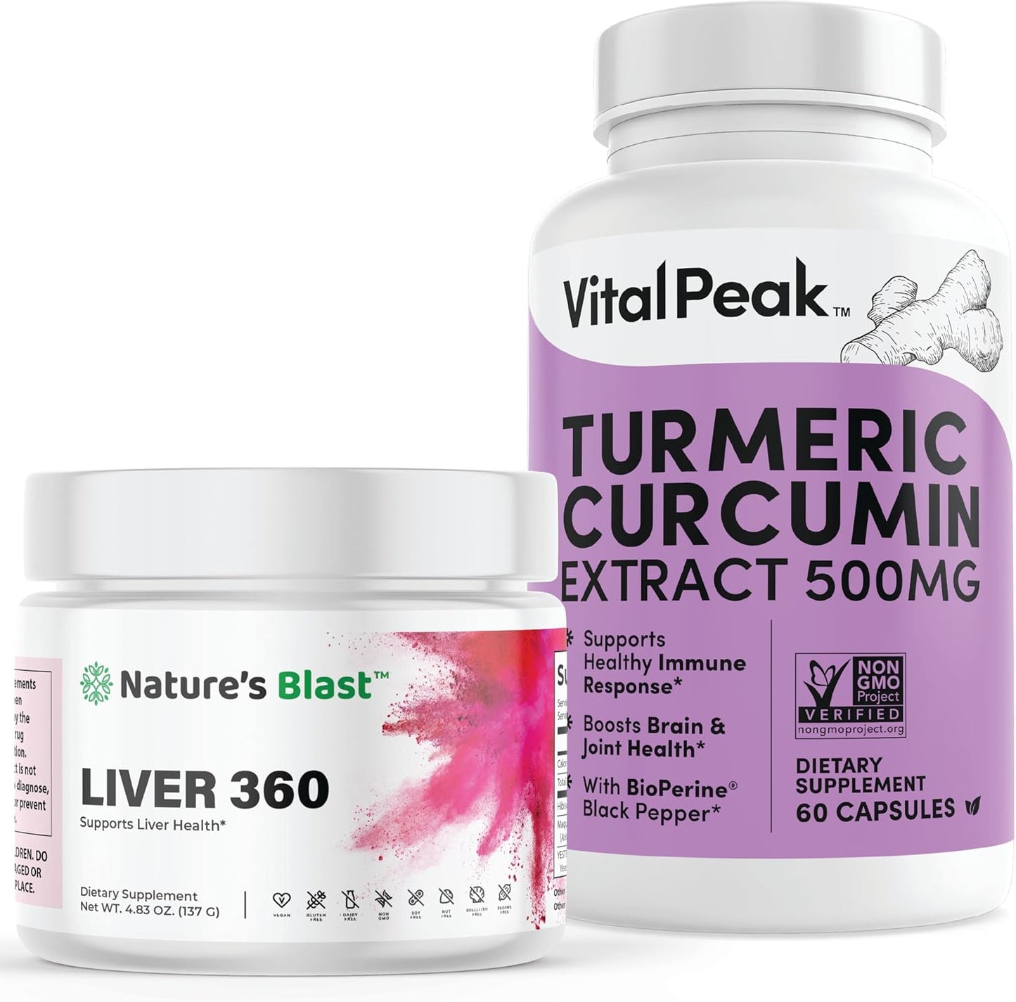 Bundle: Liver 360 and Vital Peak Turmeric for Complete Wellness