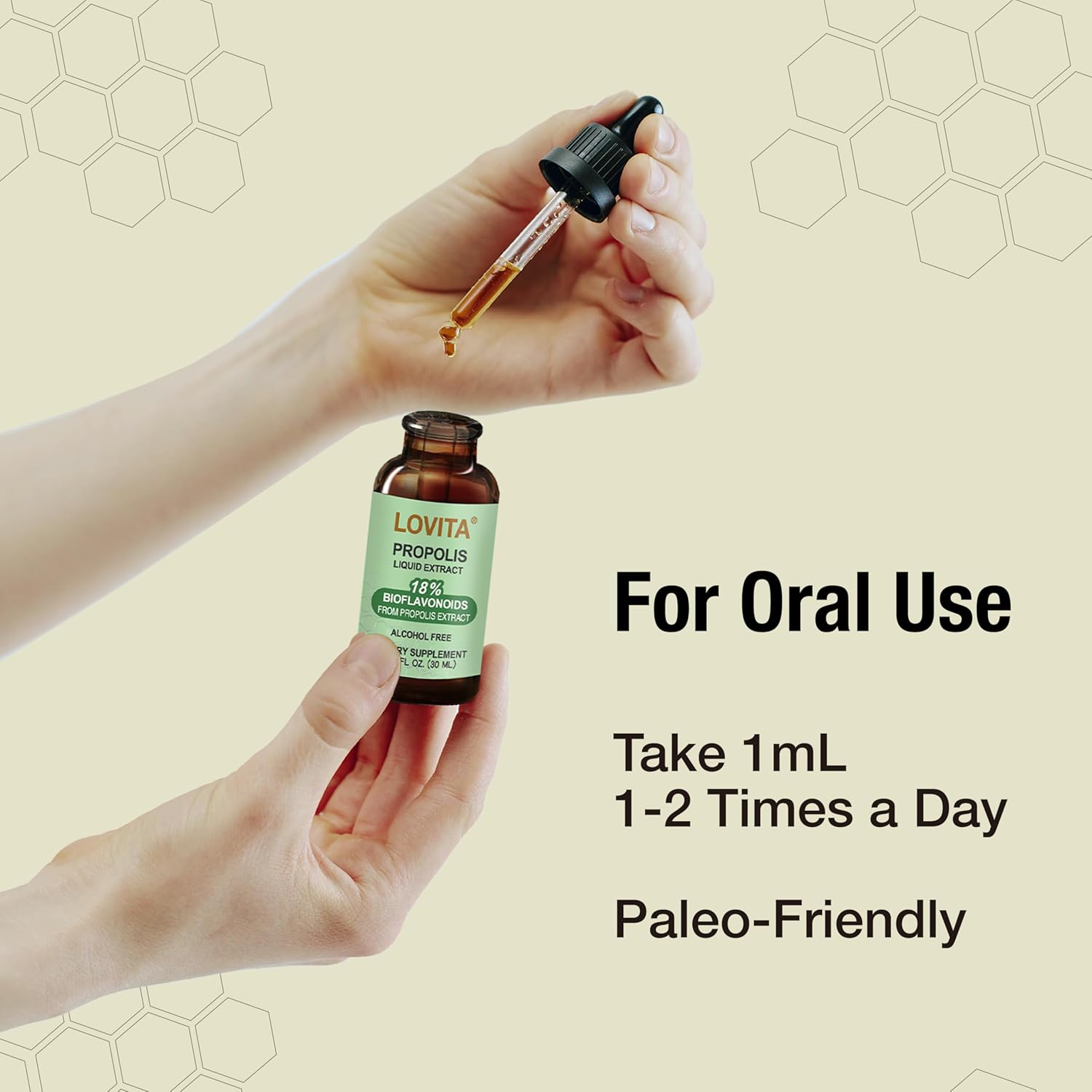 Bundle: Lovita Bee Propolis Liquid Extract & Vitamin D3 Softgel Supplement for Immune Support