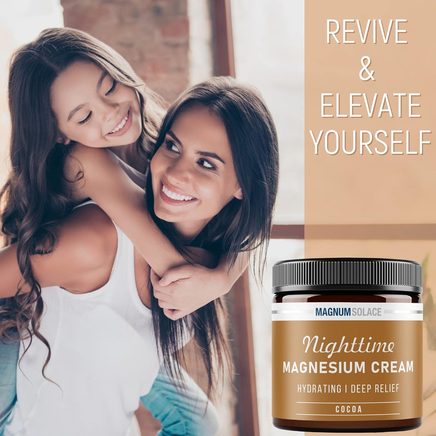 Bundle: Magnum Solace Cocoa Magnesium Cream & Unscented Magnesium Cream - 2 Pack
