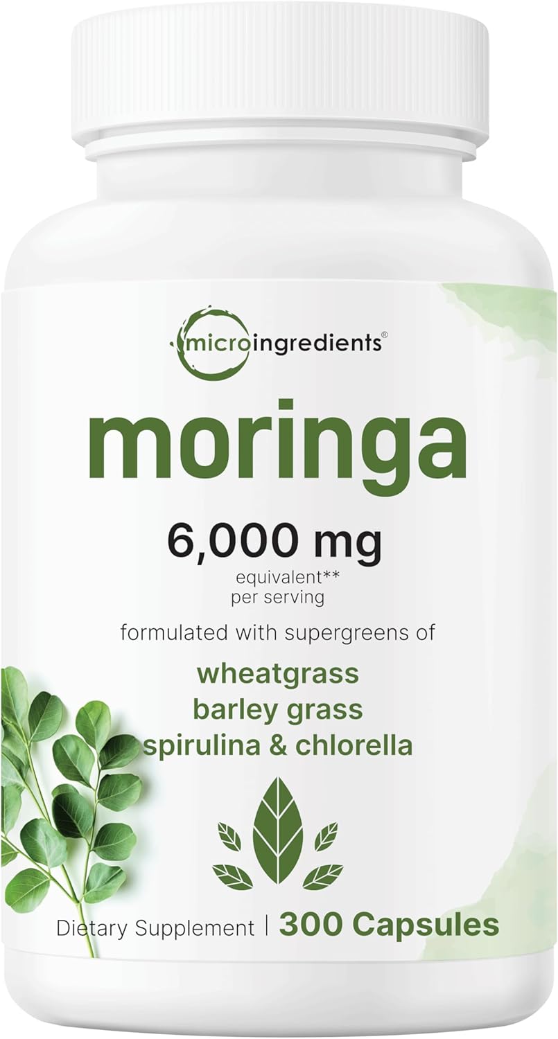 Bundle: Micro Ingredients Multi Collagen Complex 240 Capsules & Moringa Oleifera 6,000mg 300 Capsules - Hydrolyzed Protein Peptides & Antioxidant Supplement Pack