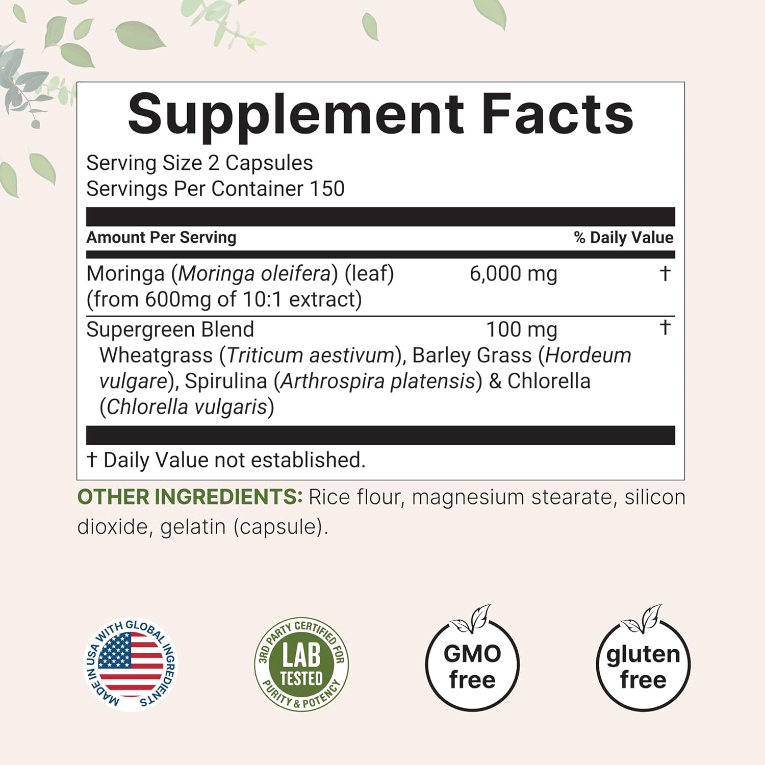 Bundle: Micro Ingredients Multi Collagen Complex 240 Capsules & Moringa Oleifera 6,000mg 300 Capsules - Hydrolyzed Protein Peptides & Antioxidant Supplement Pack