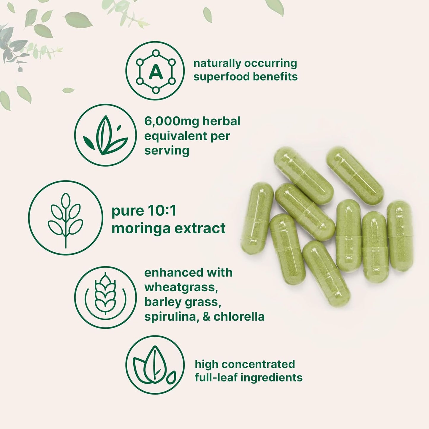 Bundle: Micro Ingredients Multi Collagen Protein Powder 16oz + Moringa Oleifera 6,000mg 300 Capsules | Grass-Fed Collagen Peptides & Antioxidant Supplement Pack