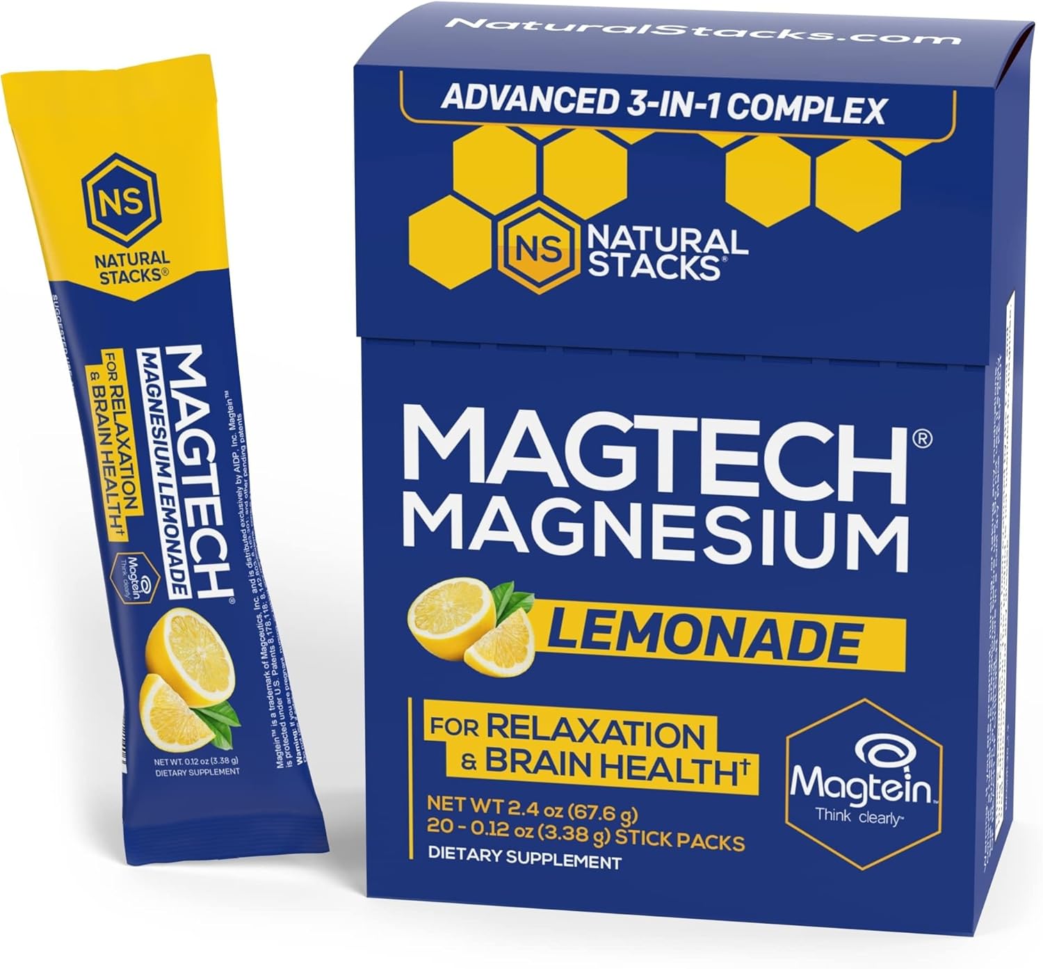 Bundle: NATURAL STACKS Magtech Magnesium Drink Mix & Zen Magnesium Gummies - Brain Health & Stress Relief - 35 Servings