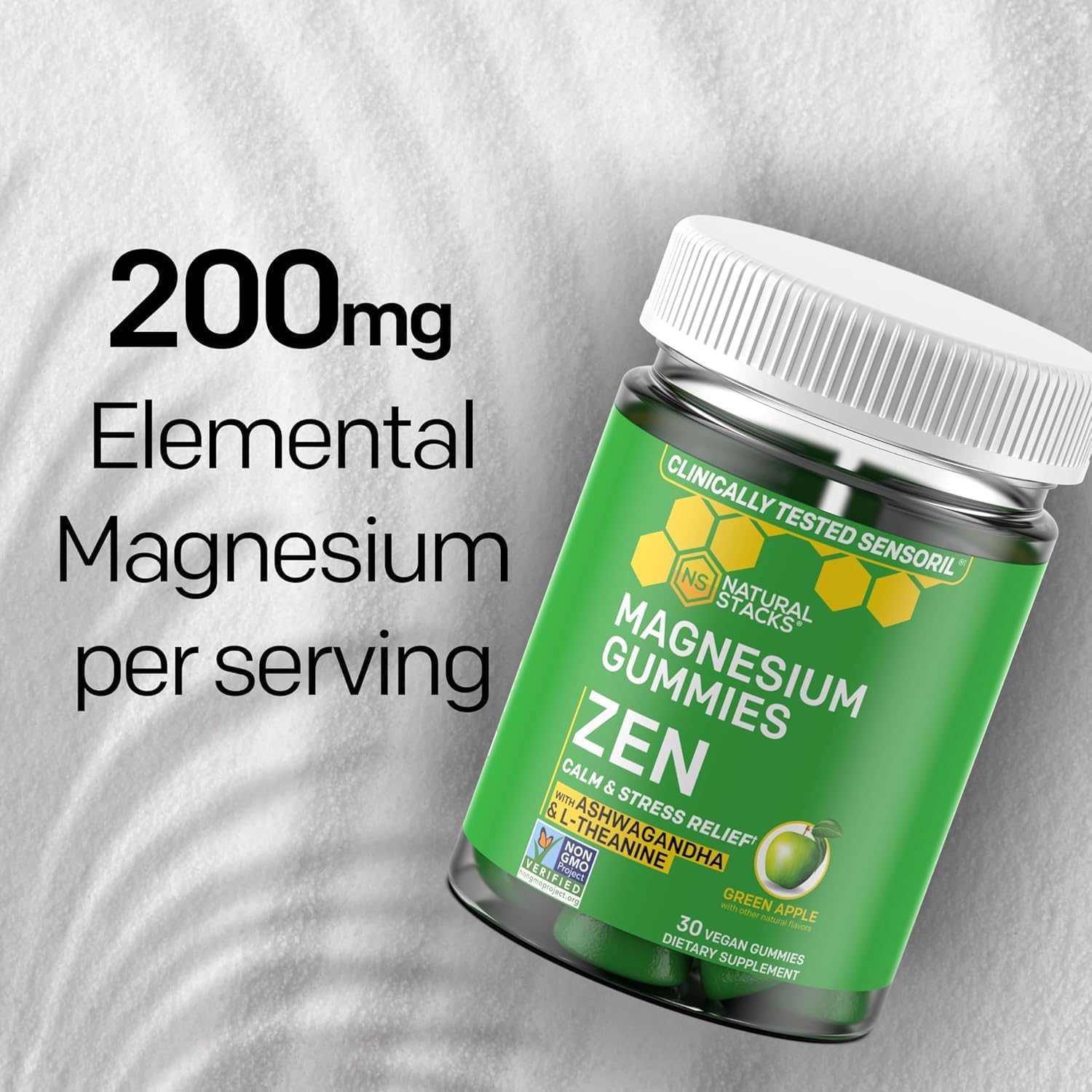 Bundle: NATURAL STACKS Magtech Magnesium Drink Mix & Zen Magnesium Gummies - Brain Health & Stress Relief - 35 Servings