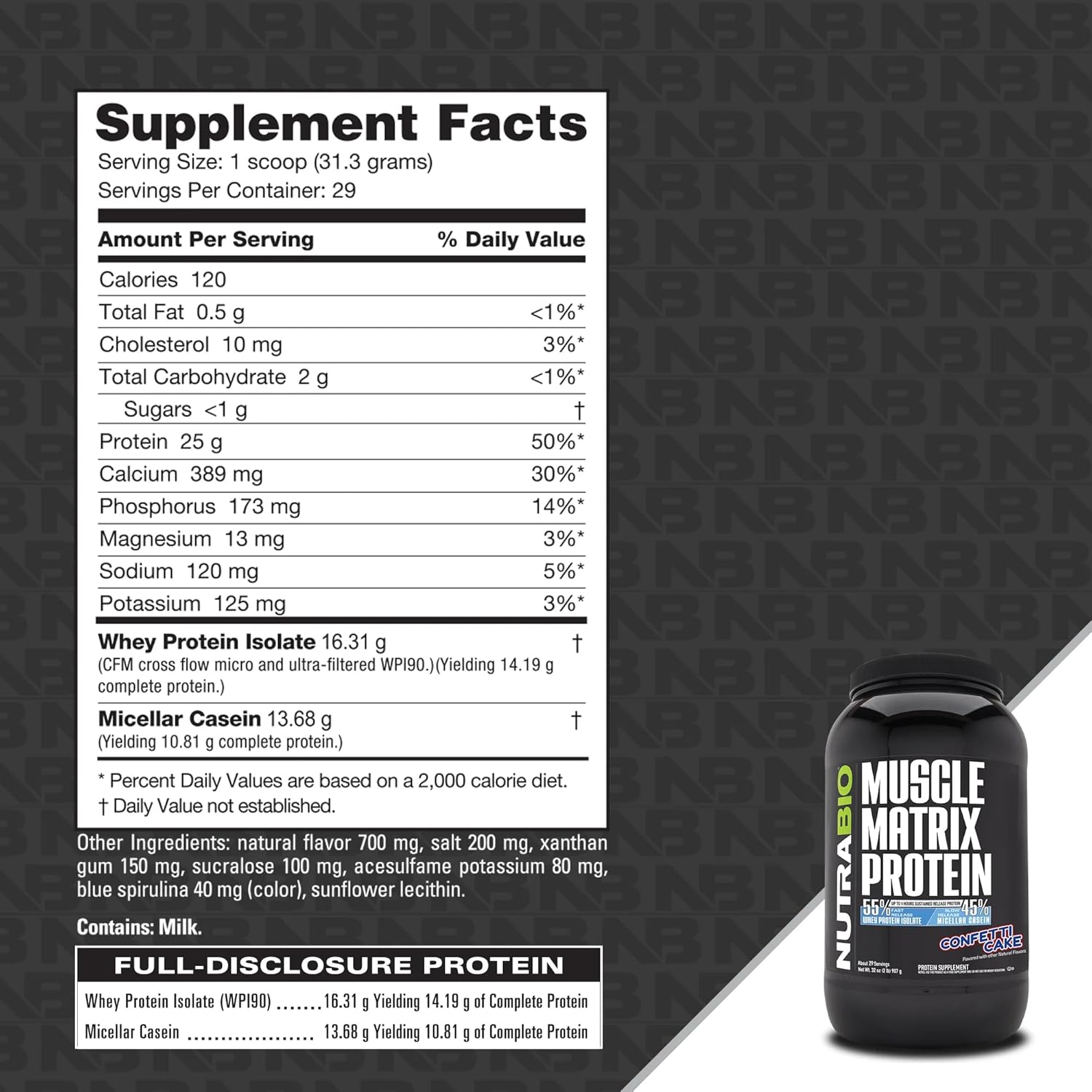 Bundle: NutraBio Creatine Monohydrate (Unflavored, 150g) & Muscle Matrix Protein Powder (Confetti Cake) - Enhance Muscle Energy, Growth, Recovery, Strength