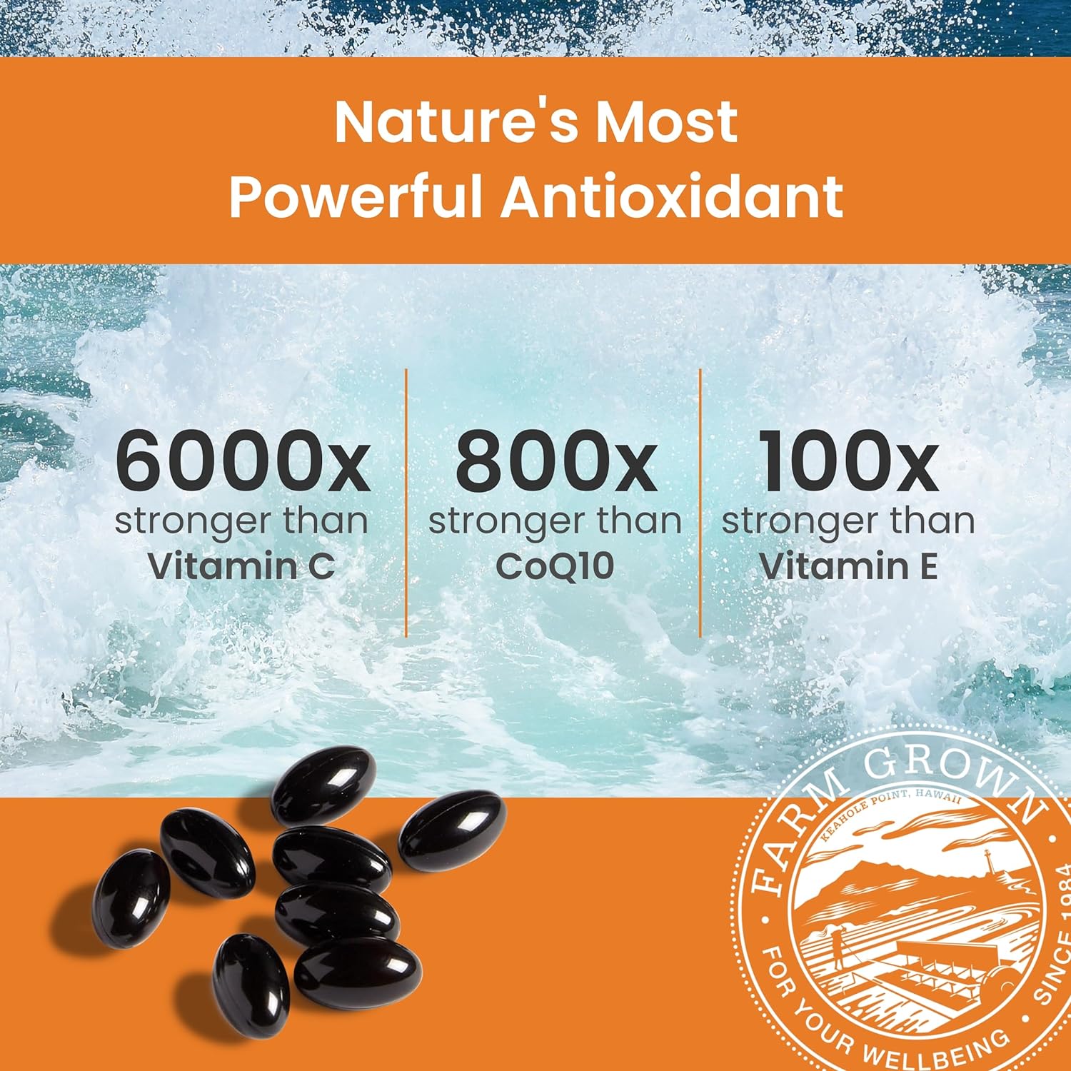 Bundle: Nutrex BioAstin Astaxanthin 12mg 50 Count + Pure Hawaiian Spirulina 500 mg Tablets 400 Count - Save on Antioxidants