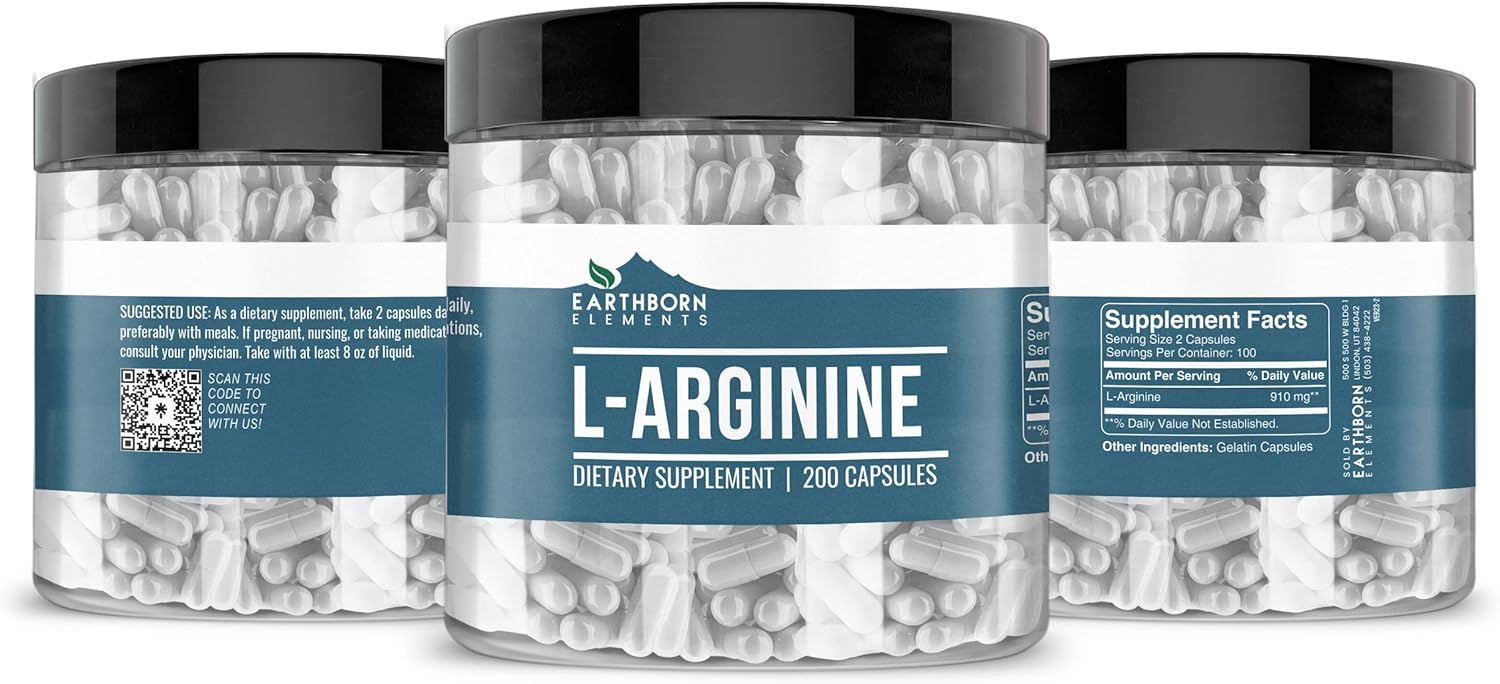 Bundle of 200 Capsules Each of Earthborn Elements Pine Bark, L-Arginine, & L-Citrulline - Pure & Additive-Free
