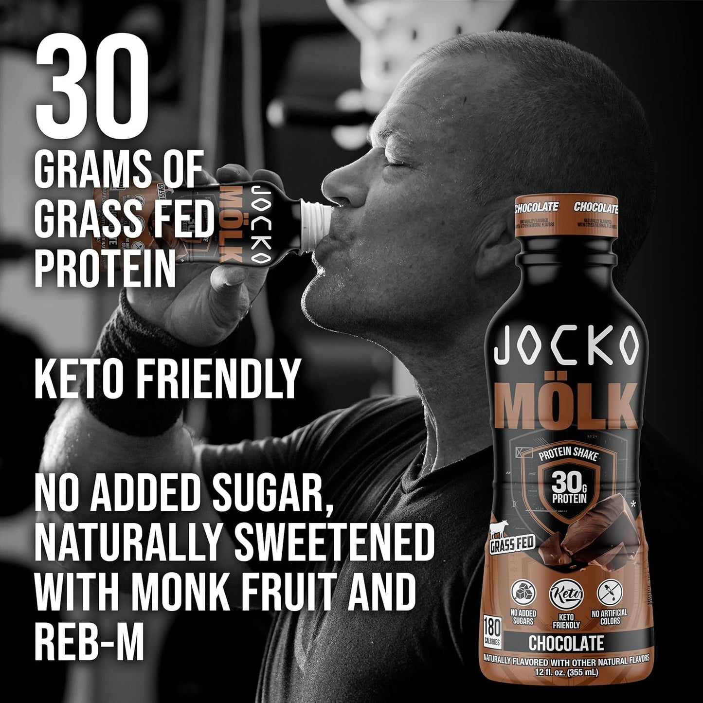 Bundle of 24 Jocko Fuel Mölk RTD Protein Shakes - Chocolate & Sweet Cream Coffee Flavor
