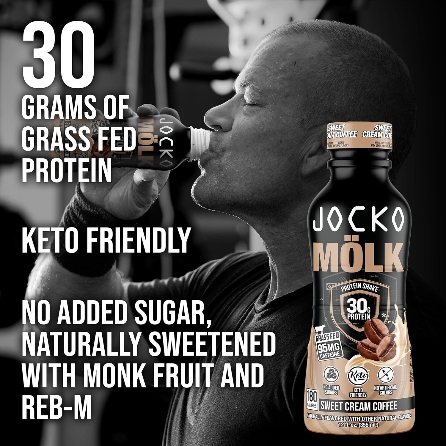 Bundle of 24 Jocko Fuel Mölk RTD Protein Shakes - Chocolate & Sweet Cream Coffee Flavor