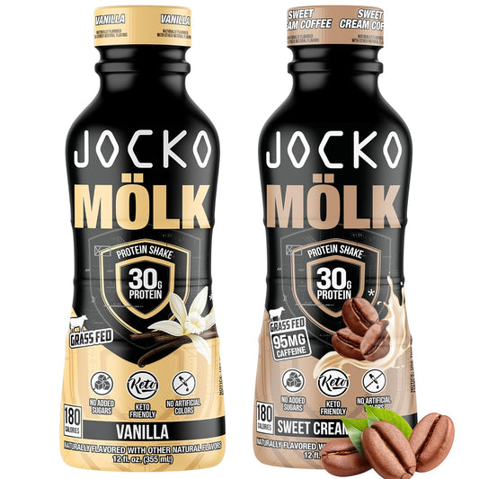 Bundle of 24 Jocko Fuel Mölk RTD Protein Shakes - Vanilla & Sweet Cream Coffee