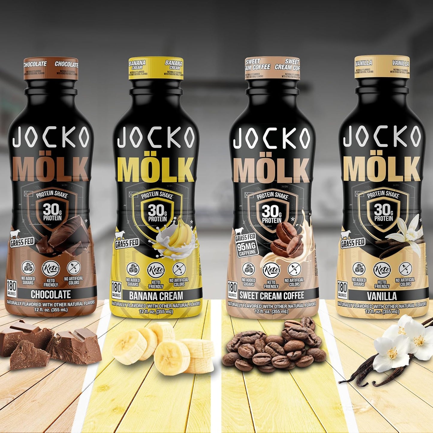 Bundle of 24 Jocko Fuel Mölk RTD Protein Shakes - Vanilla & Sweet Cream Coffee