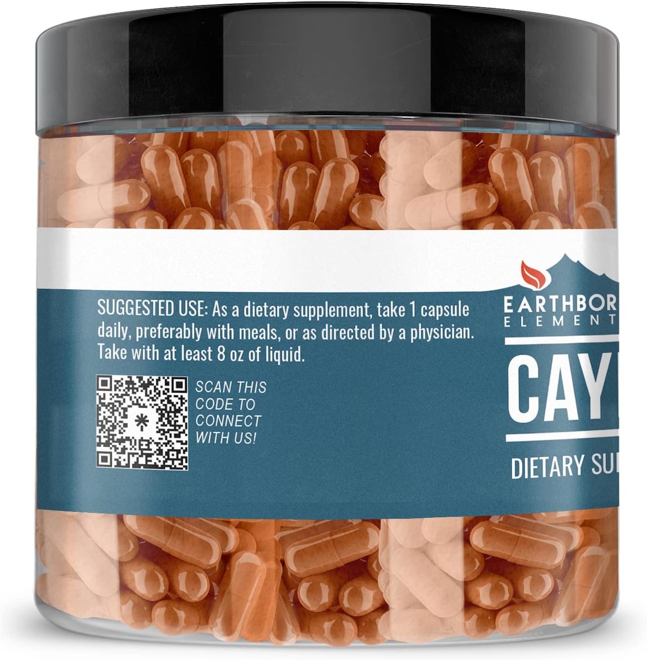 Bundle of 400 Pure Cayenne Pepper & Slippery Elm Capsules - No Additives, Undiluted by Earthborn Elements