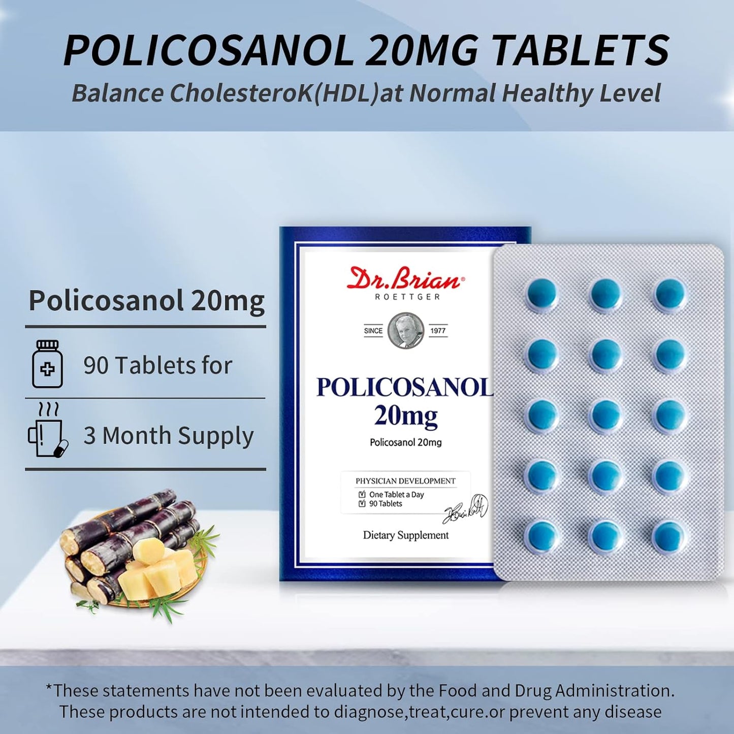Bundle of Dr. Brian Roettger Policosanol and Chelated Magnesium Supplements for Heart Health