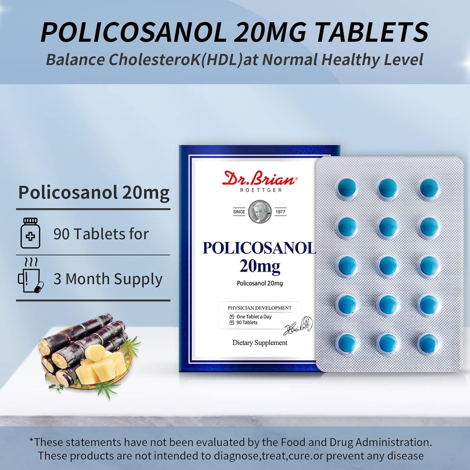 Bundle of Dr. Brian Roettger Policosanol and Chelated Magnesium Supplements for Heart Health