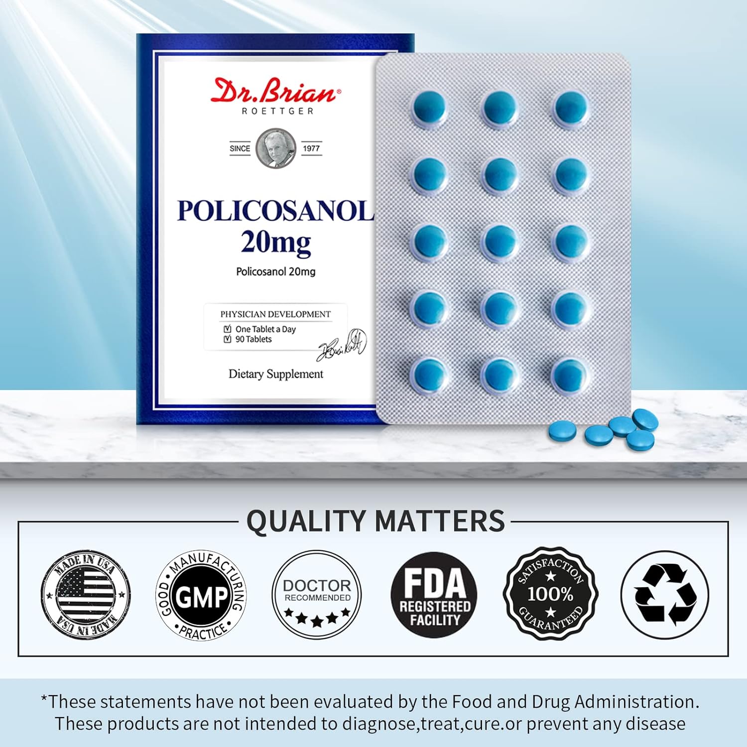 Bundle of Dr. Brian Roettger Policosanol and Chelated Magnesium Supplements for Heart Health