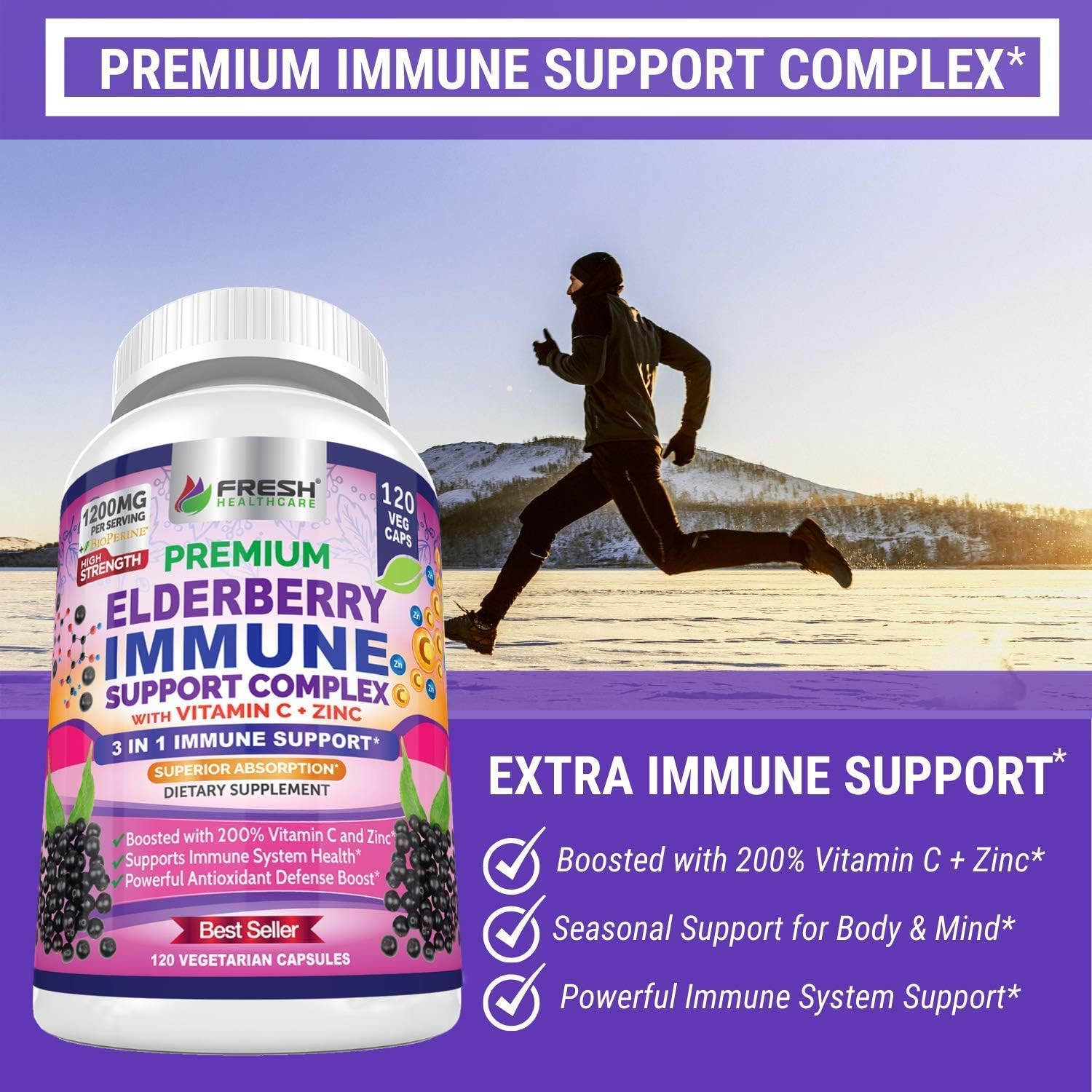 Bundle of FRESH HEALTHCARE Black Seed Oil and Elderberry for Immune Support