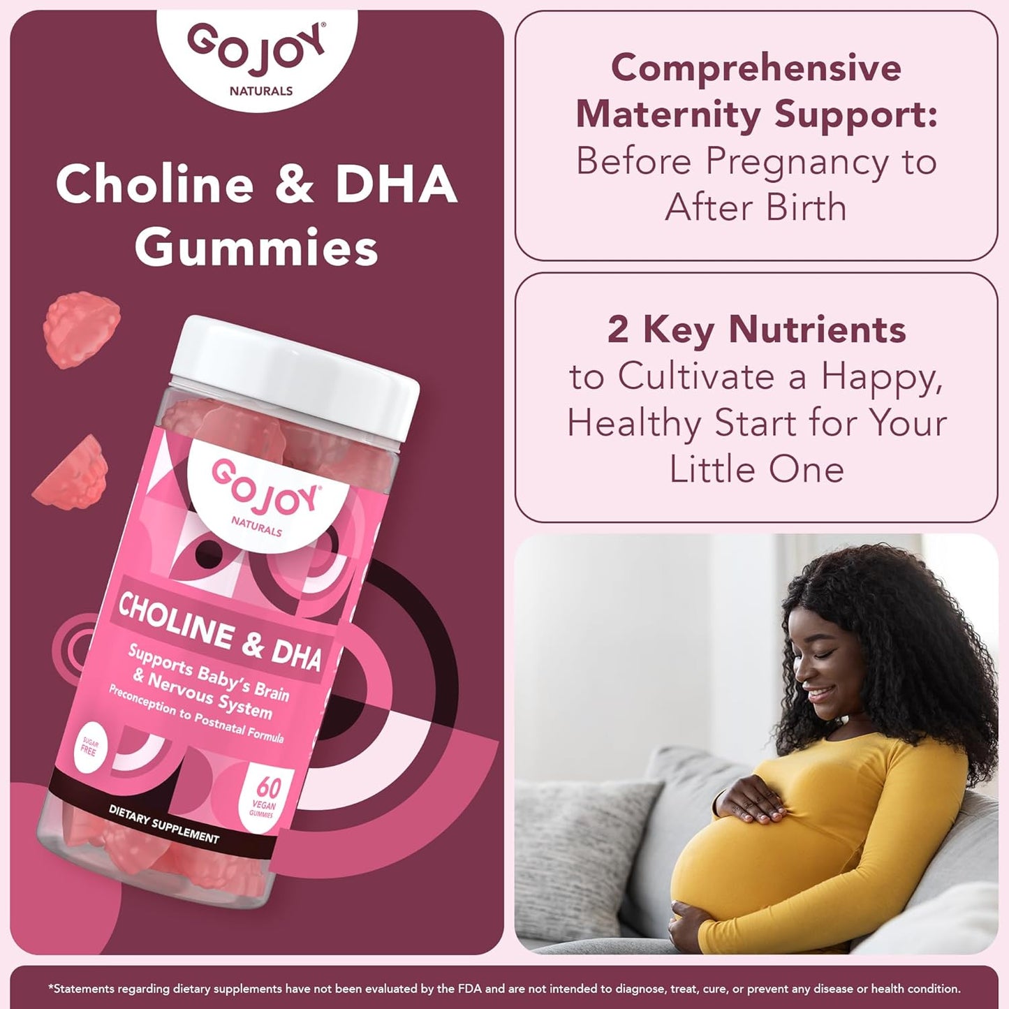 Bundle of GOJOY Naturals NAC 600mg Gummies with Choline & DHA - Daily Wellness Support