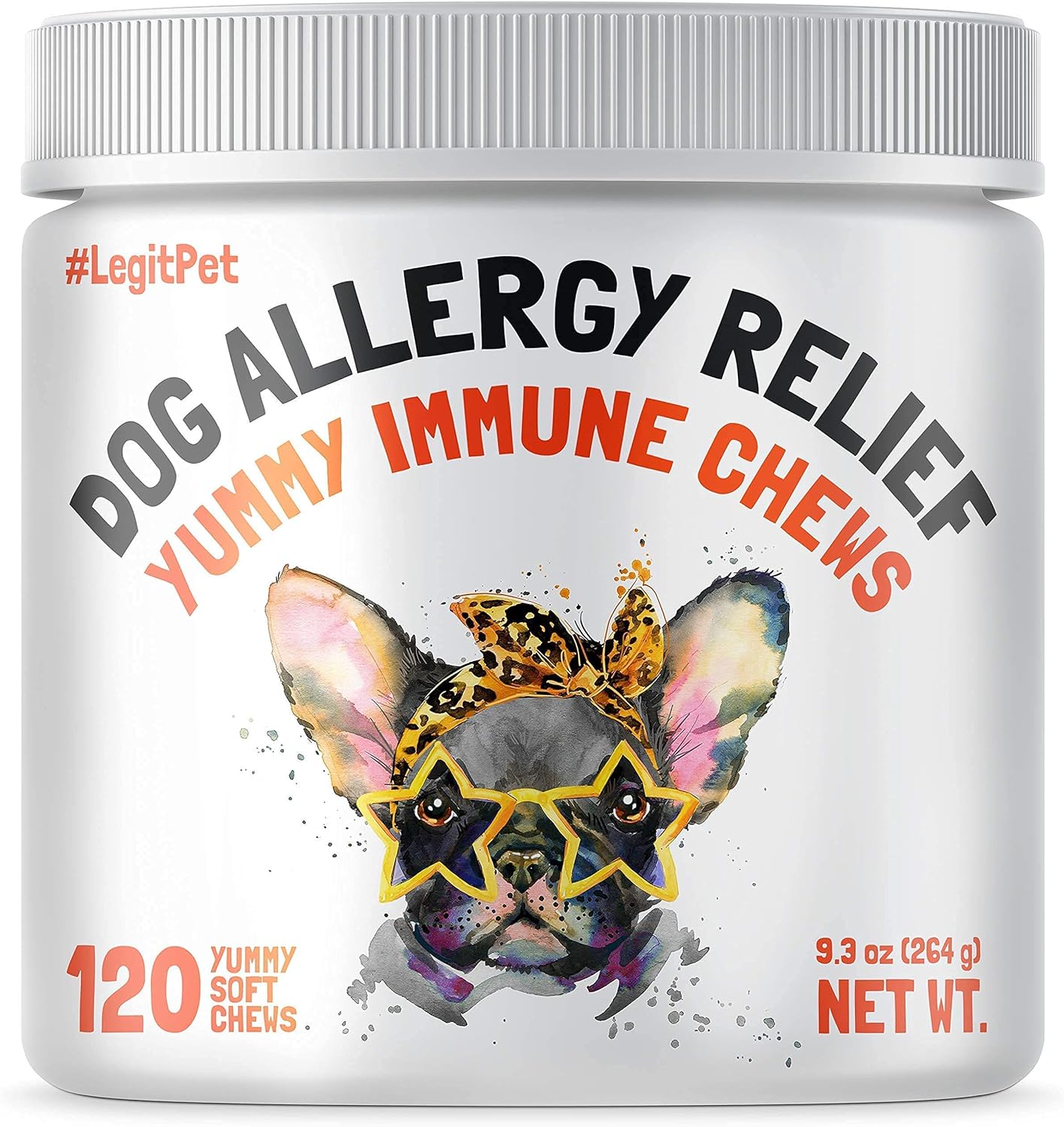 Bundle of LEGITPET Allergy Relief Chews & Immune Support with Probiotics and Enzymes for Dogs - 120 Soft Chews, Made in USA