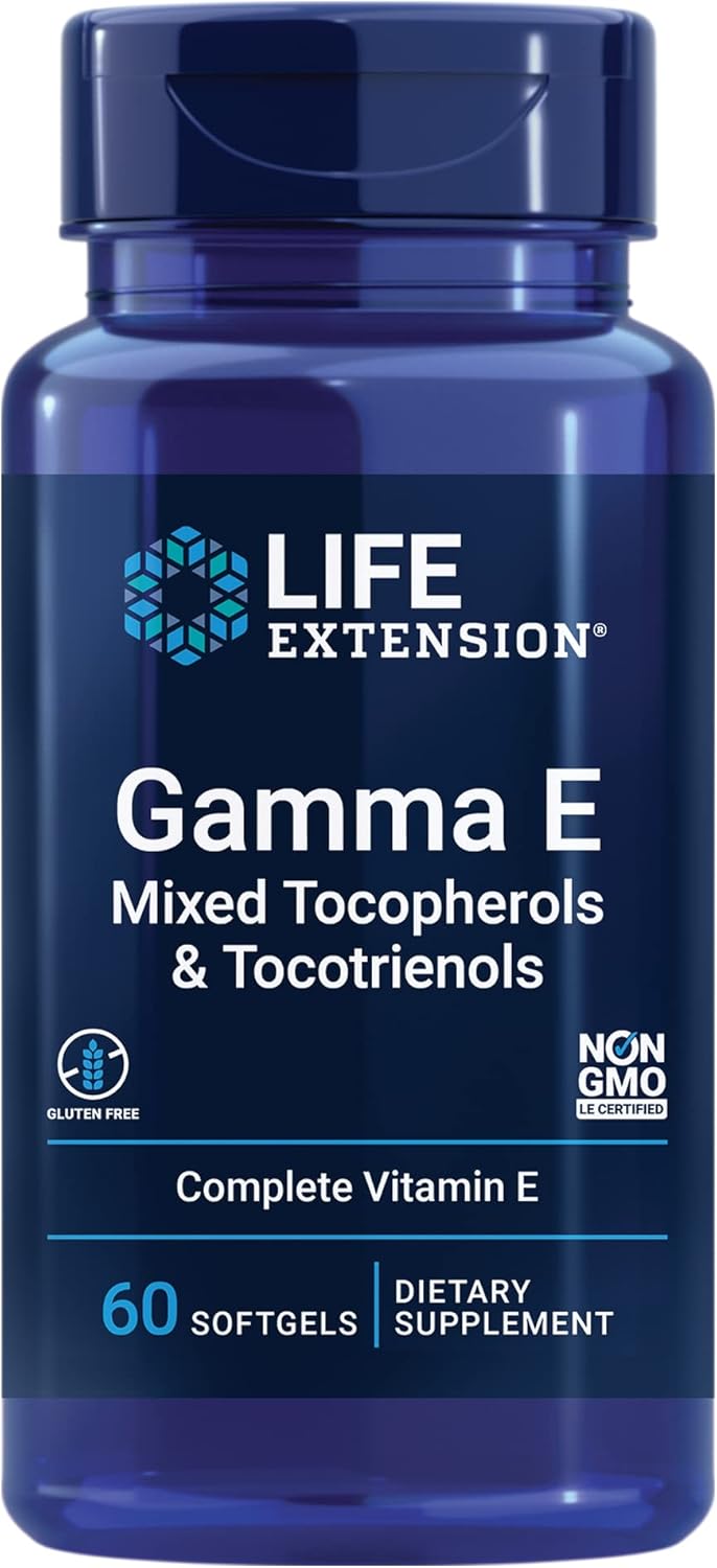 Bundle of Life Extension Gamma E Mixed Tocopherols & Tocotrienols + Super K Vitamin K1 K2 + Vitamin C Softgels
