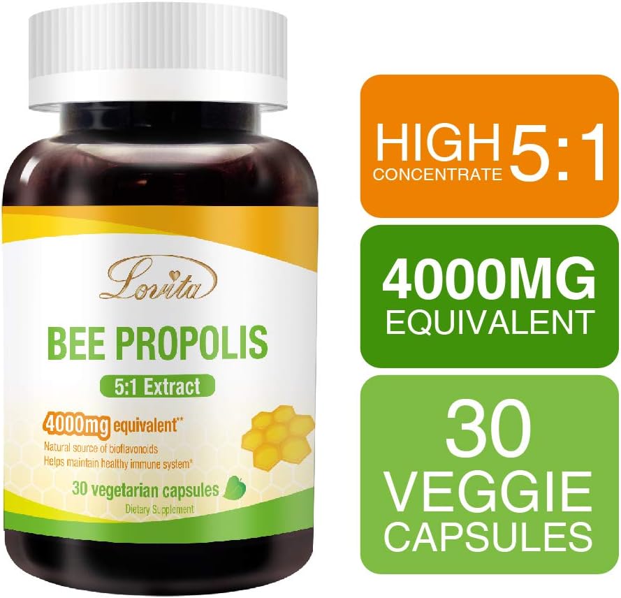 Bundle of Lovita Bee Propolis Capsules and Premium Reishi Mushrooms for Improved Nutrition and Well-Being