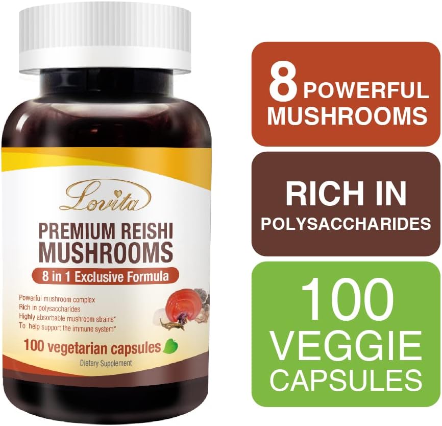 Bundle of Lovita Bee Propolis Capsules and Premium Reishi Mushrooms for Improved Nutrition and Well-Being