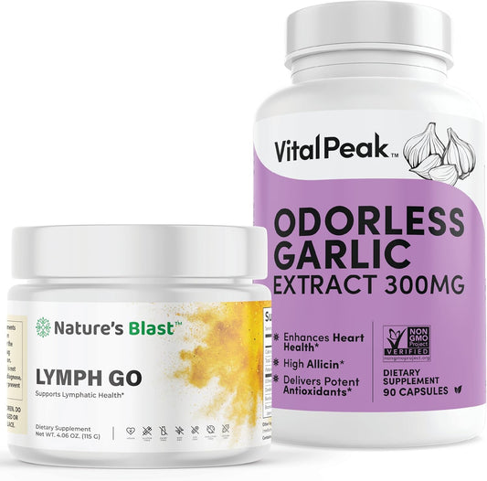 Bundle of Lymph Go and Vital Peak Odorless Garlic for Enhanced Health