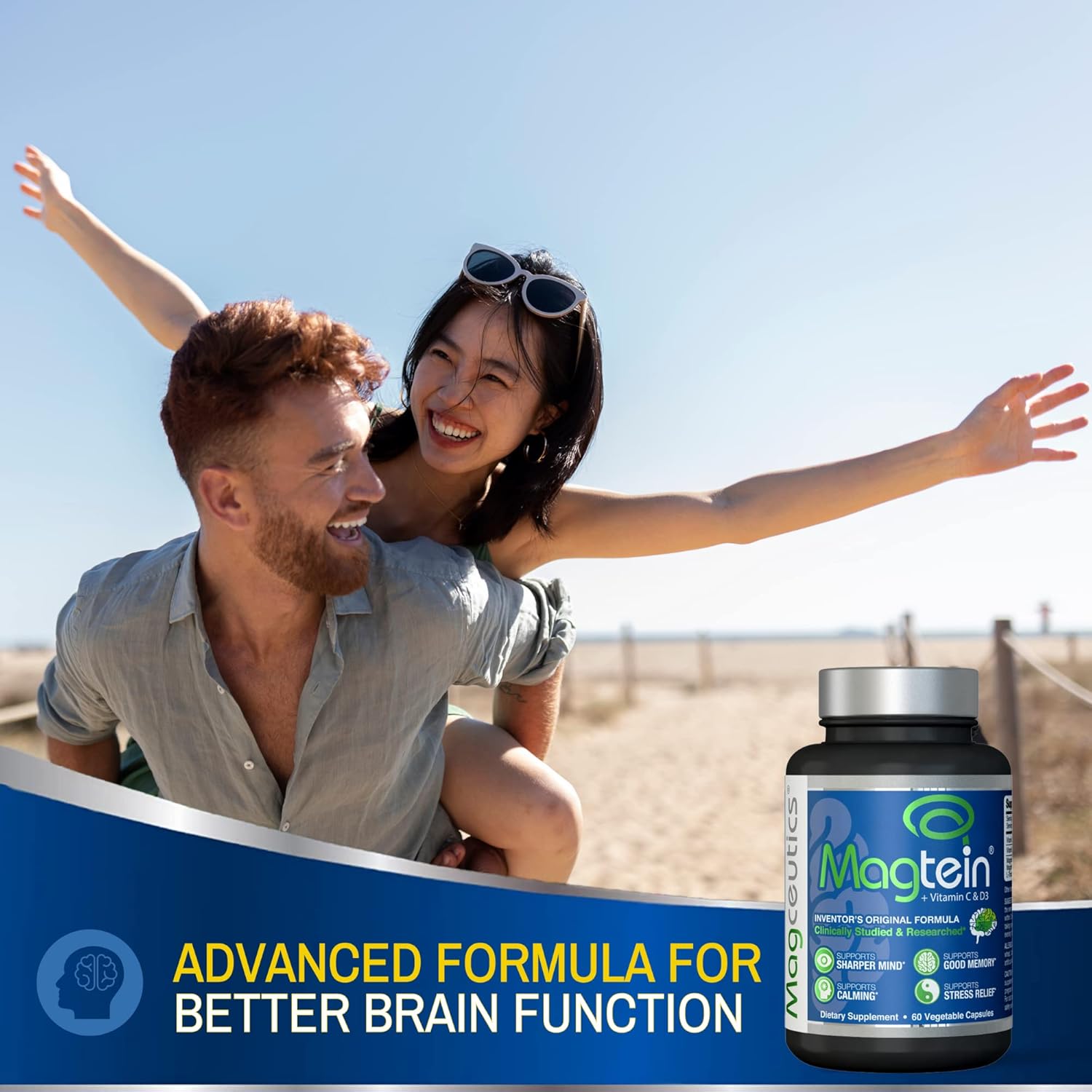 Bundle of Magceutics MagteinPRO Magnesium L-Threonate Capsules, 60 and 90 Capsules, Cognitive Support