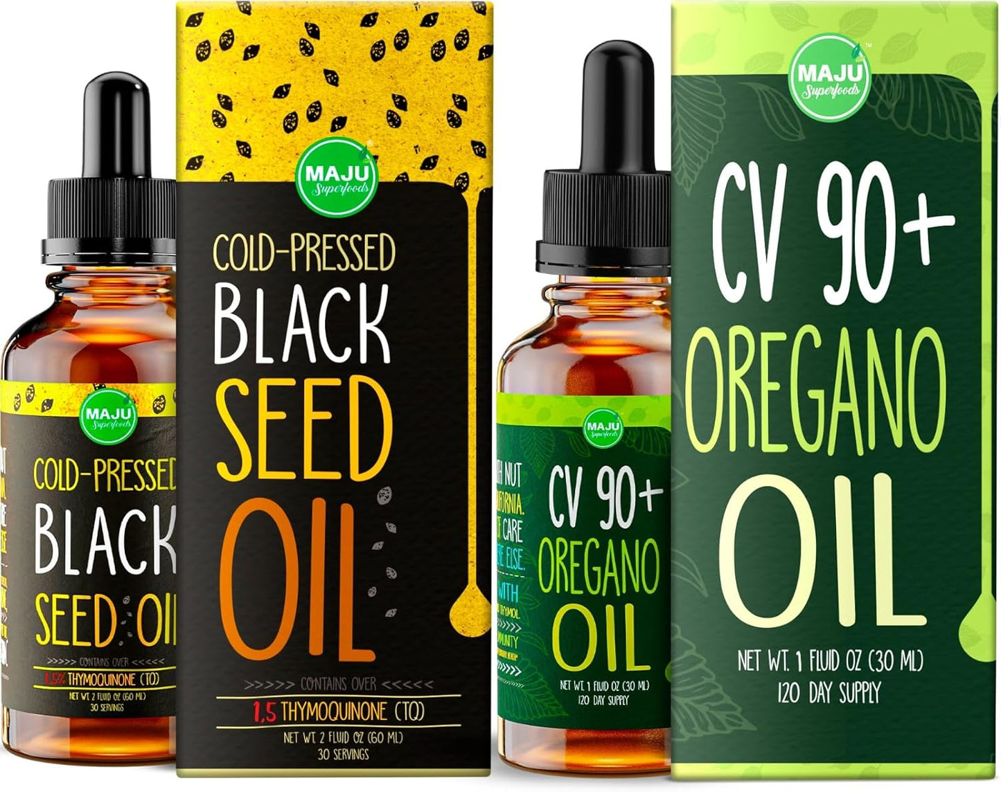 Bundle of Maju Superfoods Oregano and Black Seed Oil - Boost Your Health with Natural Remedies - BoostGo Australia