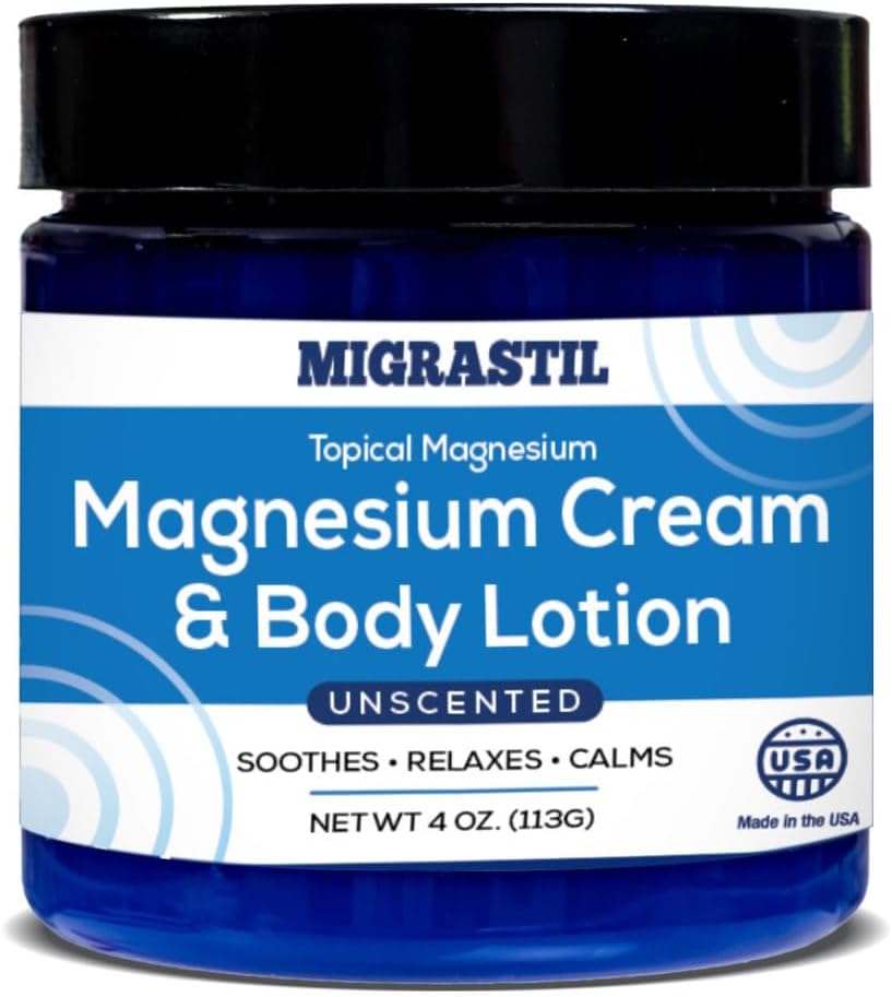 Bundle of MIGRASTIL Topical Magnesium Cream and Lavender Cream for Pain Relief