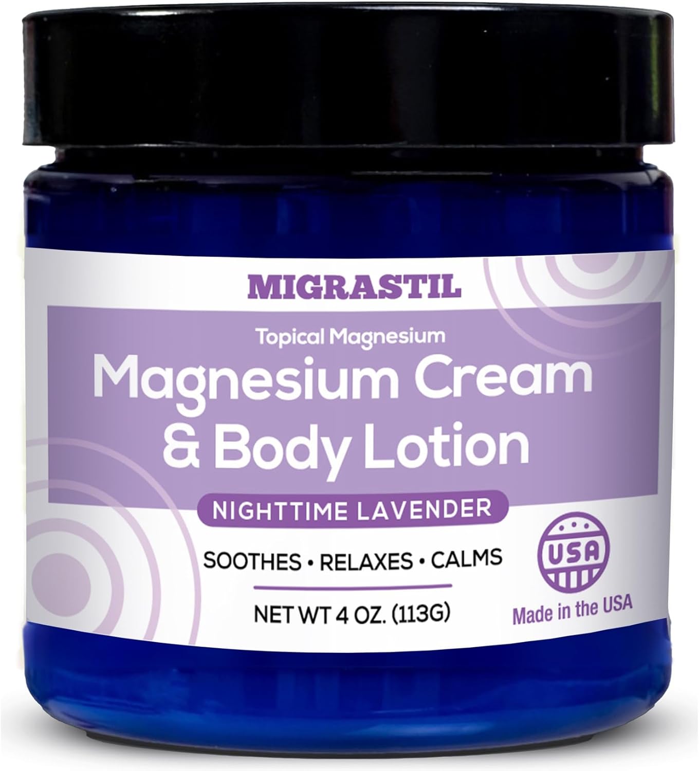 Bundle of MIGRASTIL Topical Magnesium Cream and Lavender Cream for Pain Relief