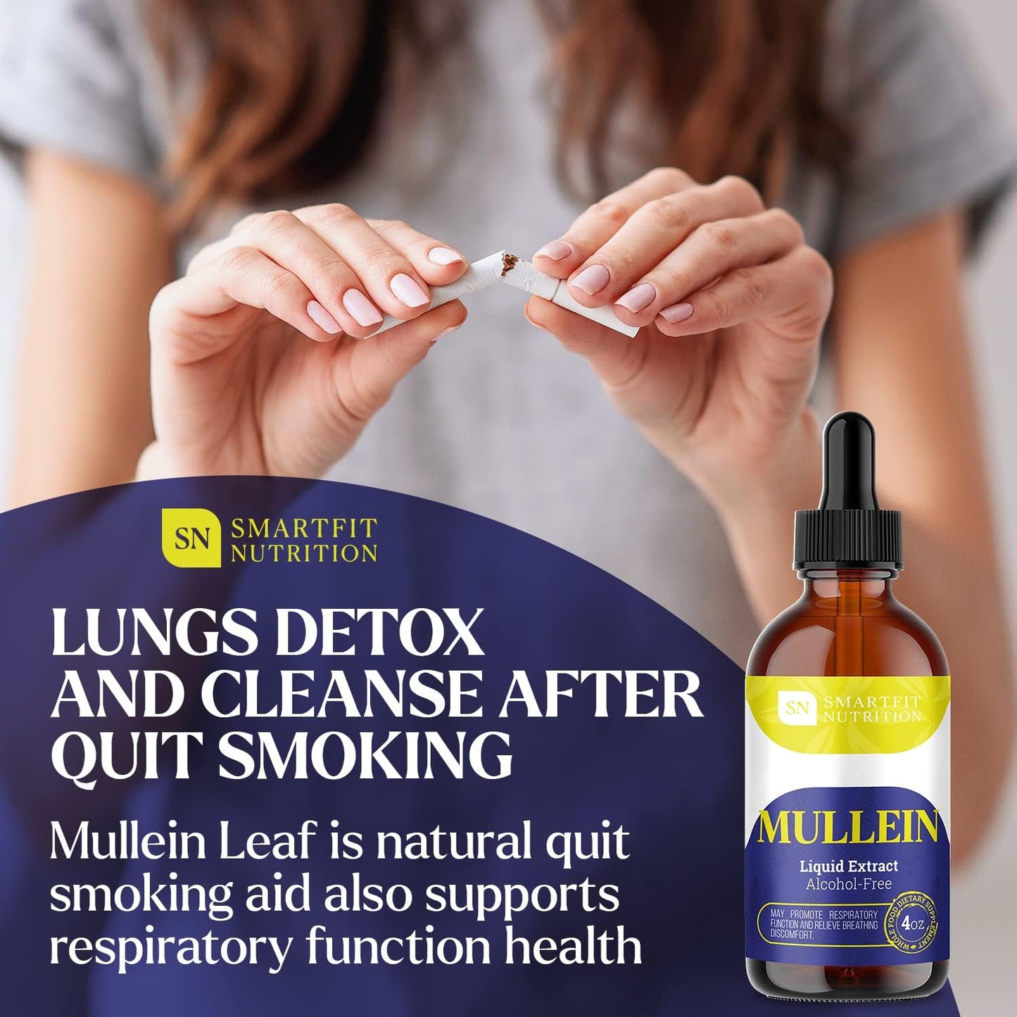 Bundle of Mullein Leaf Extract & Lions Mane Extract for Lung Cleanse & Brain Boost - SN SMARTFIT NUTRITION - USA-Made