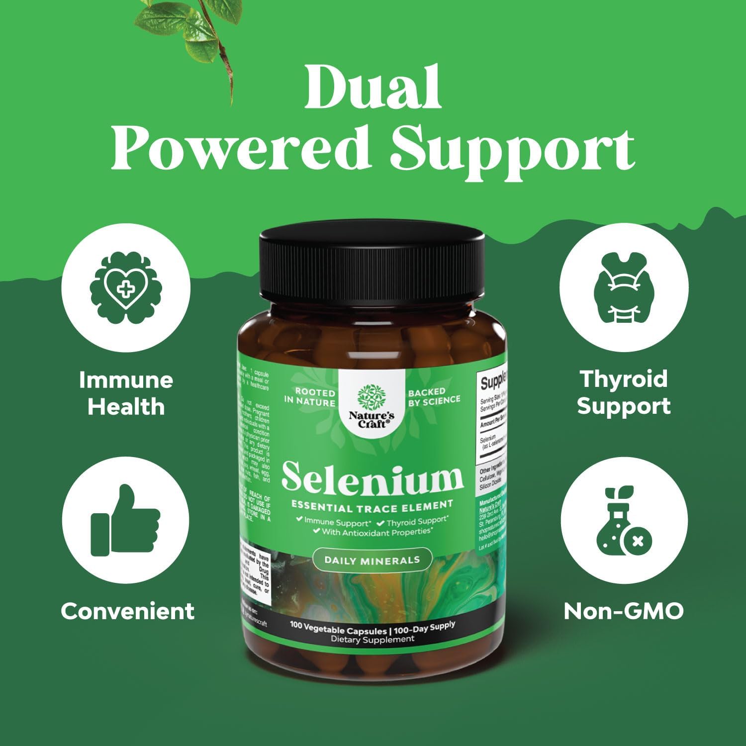 Bundle of Natural Anti Aging Trans Resveratrol & Pure Selenium Thyroid Support - Joint & Immune Booster for Adults