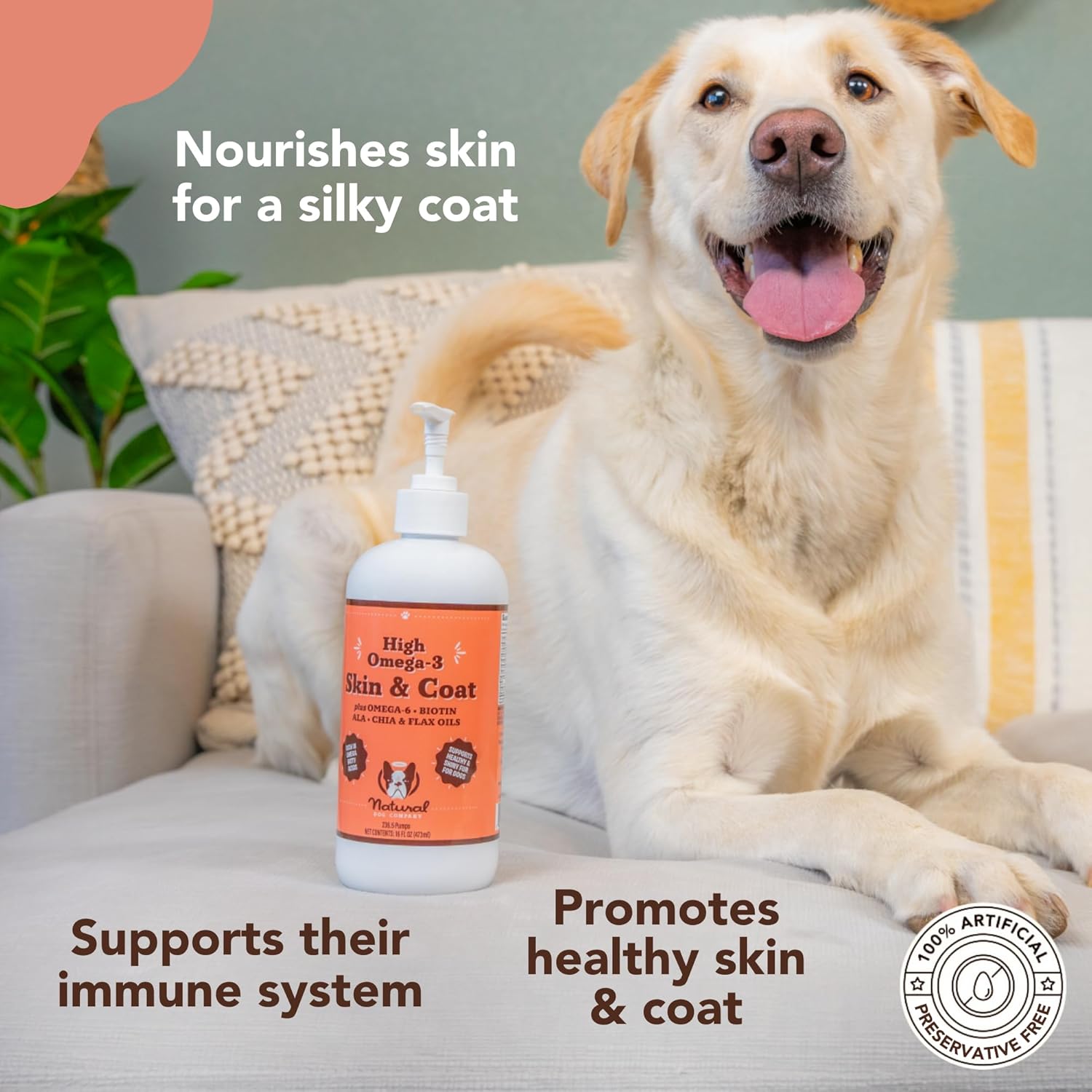 Bundle of Natural Dog Company Wellness Products: Food Toppers, Liquid Supplements, Skin & Coat Oil, Liquid Glucosamine, Calming Oil